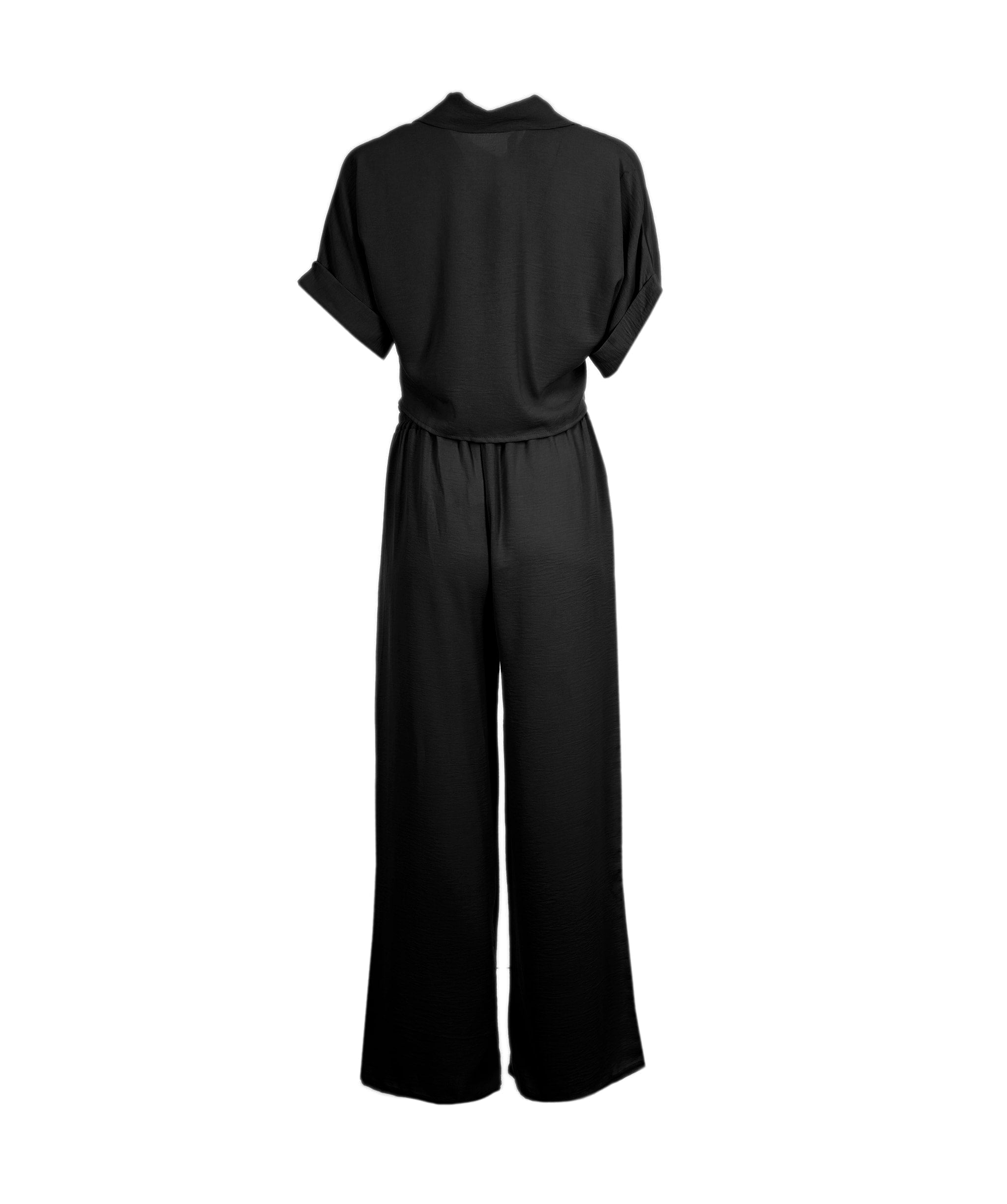 Luxury Promise Ella Black Crop Shirt Trouser Set  ASL8281