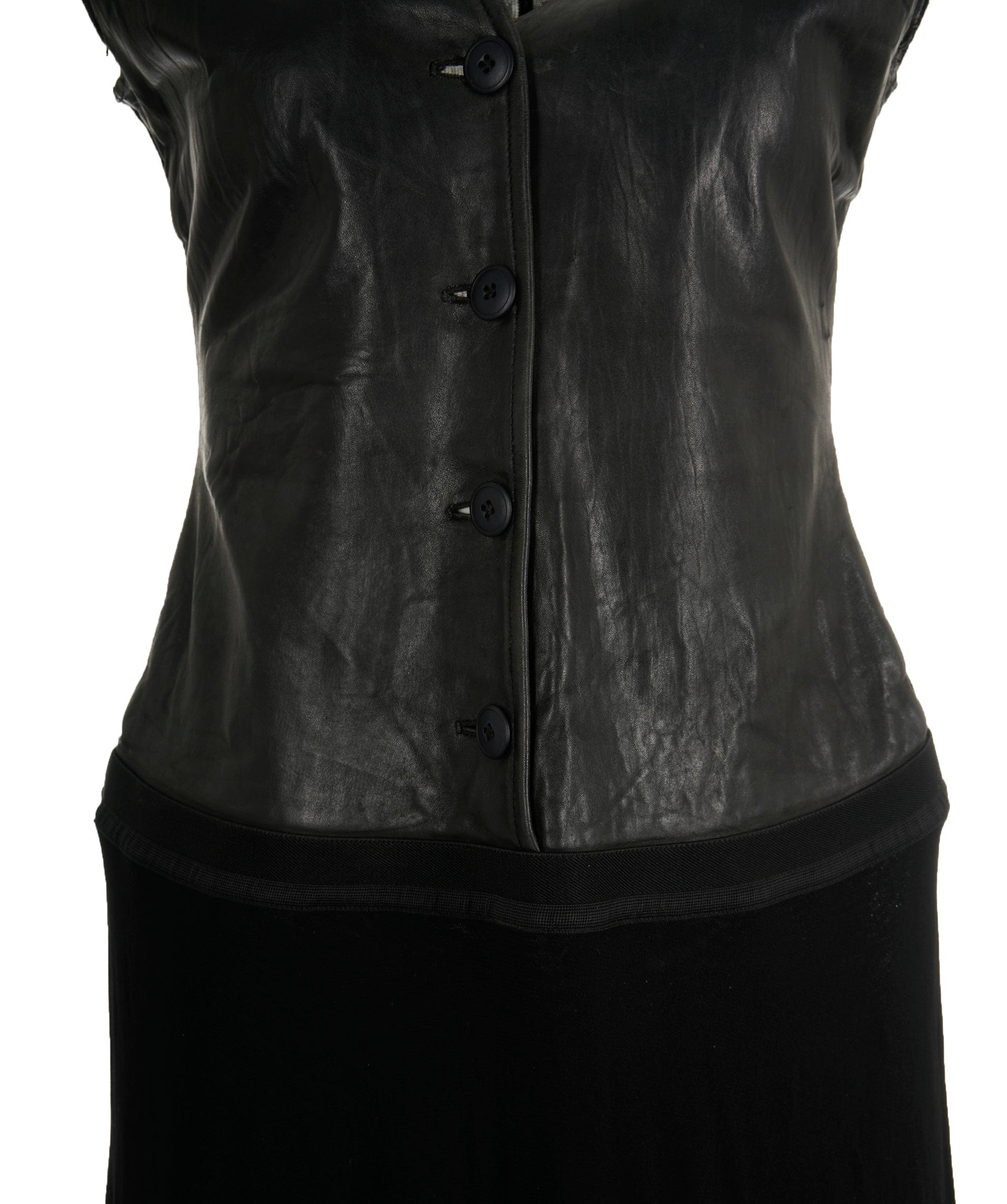 Luxury Promise Helmet Lang leather vest dress ASL7974