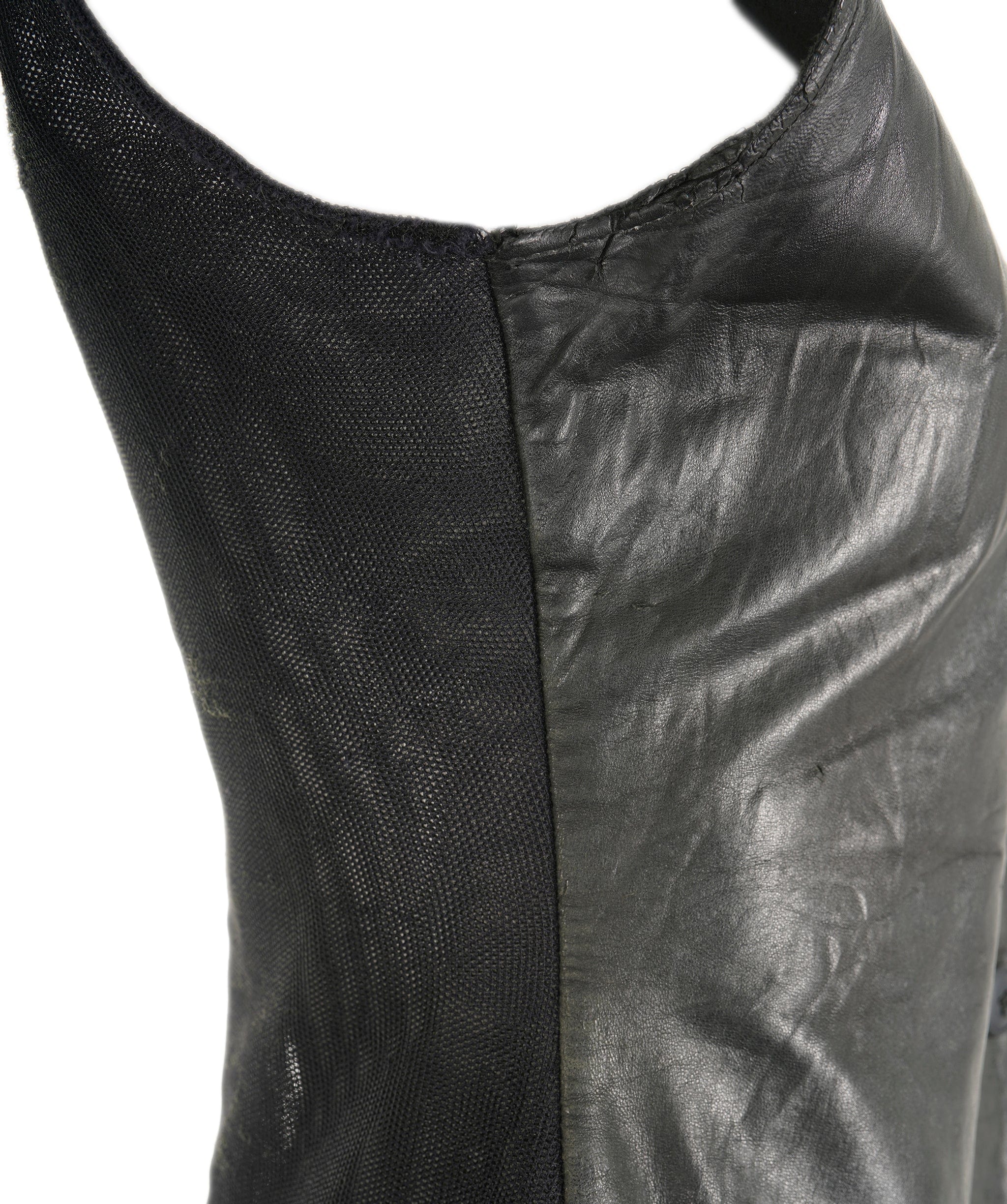 Luxury Promise Helmet Lang leather vest dress ASL7974