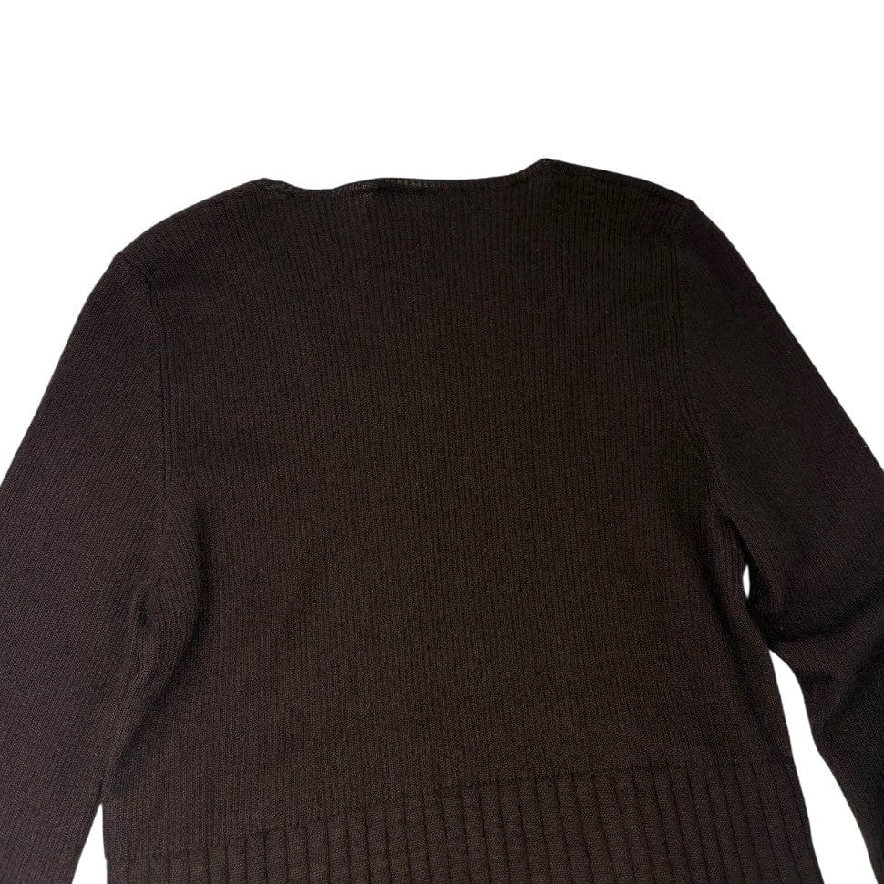 Luxury Promise CHANEL Vintage 00A CC Logo Rib Knit Top Pullover Long Sleeve #42 Brown Cashmere
