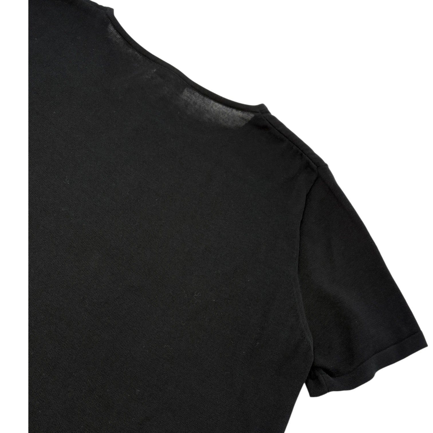 Luxury Promise CHANEL Vintage 06P CC Logo Knit T-shirt #46 Black Cotton Short Sleeve
