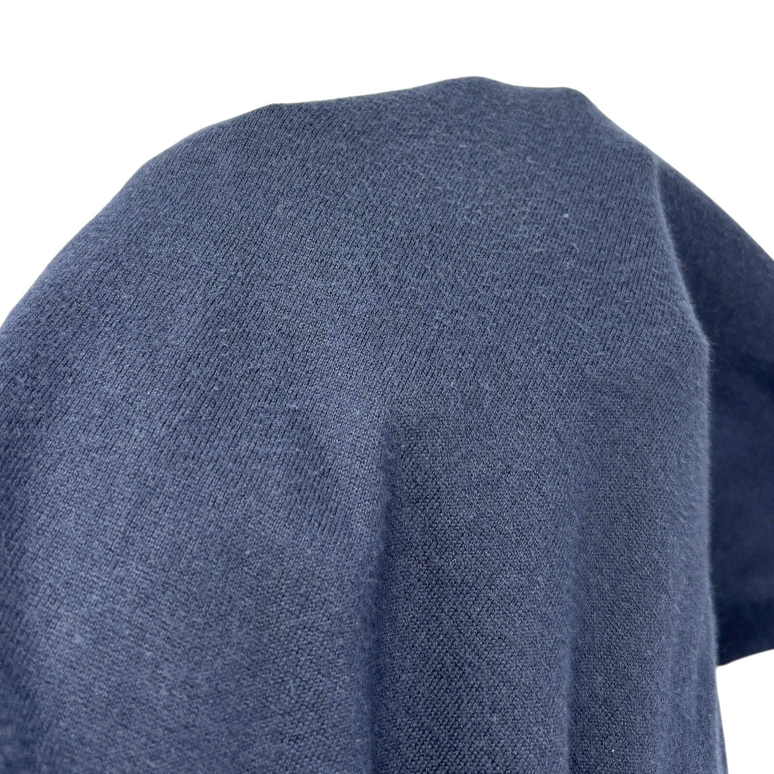 Luxury Promise CHANEL Vintage 95C CC Logo Knit Top #42 Sweater Dark Blue Long Sleeve Cotton