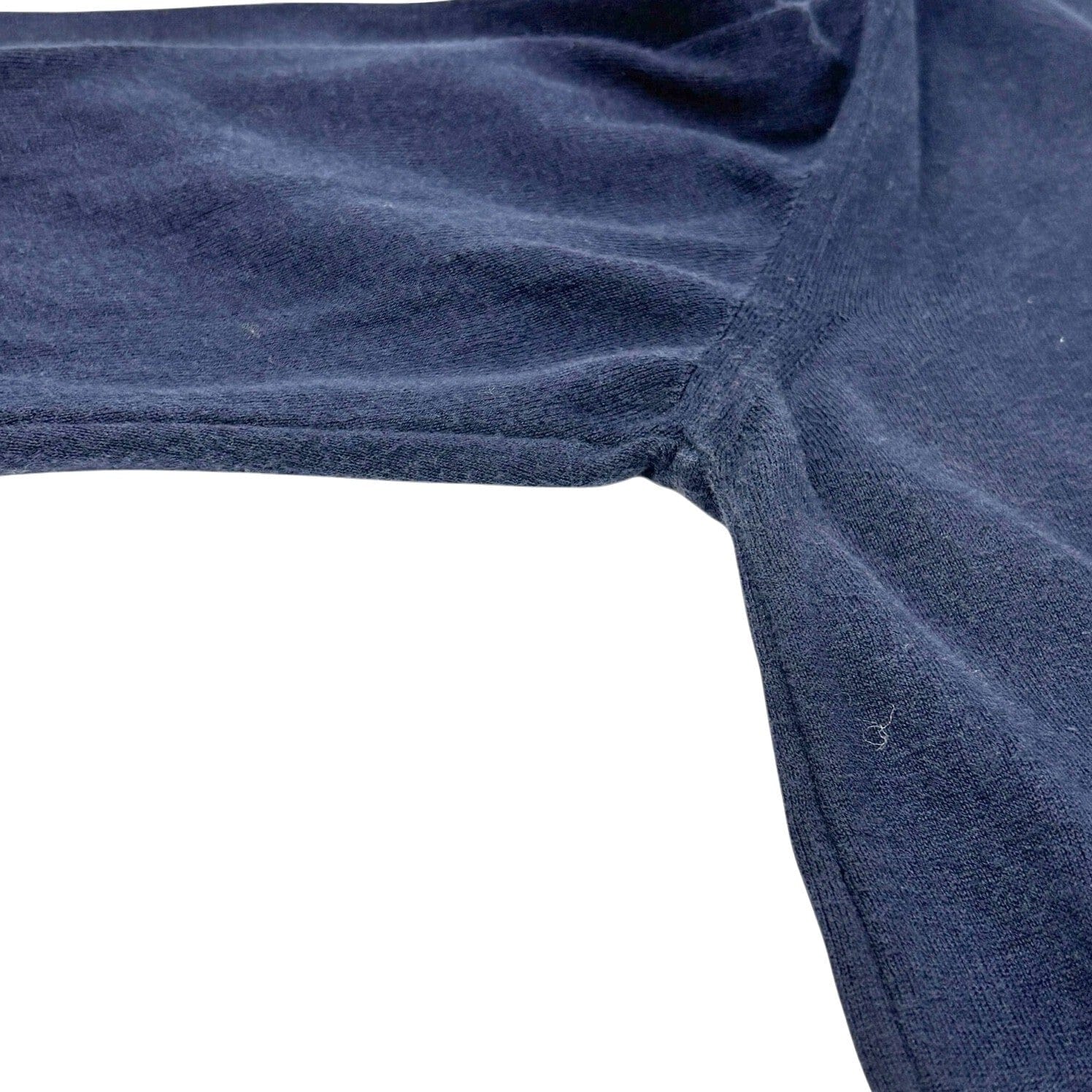 Luxury Promise CHANEL Vintage 95C CC Logo Knit Top #42 Sweater Dark Blue Long Sleeve Cotton