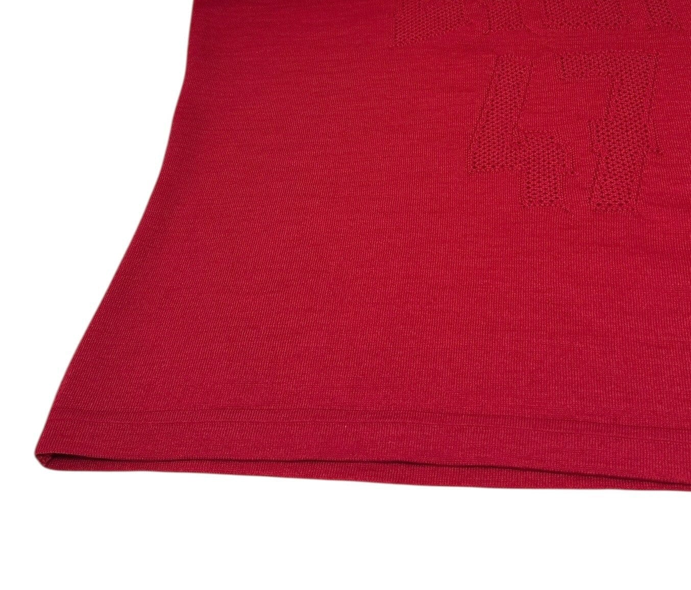 Luxury Promise Christian Dior Vintage 2005 Logo Knit Top #42 T-shirt Red Short Sleeve Mesh