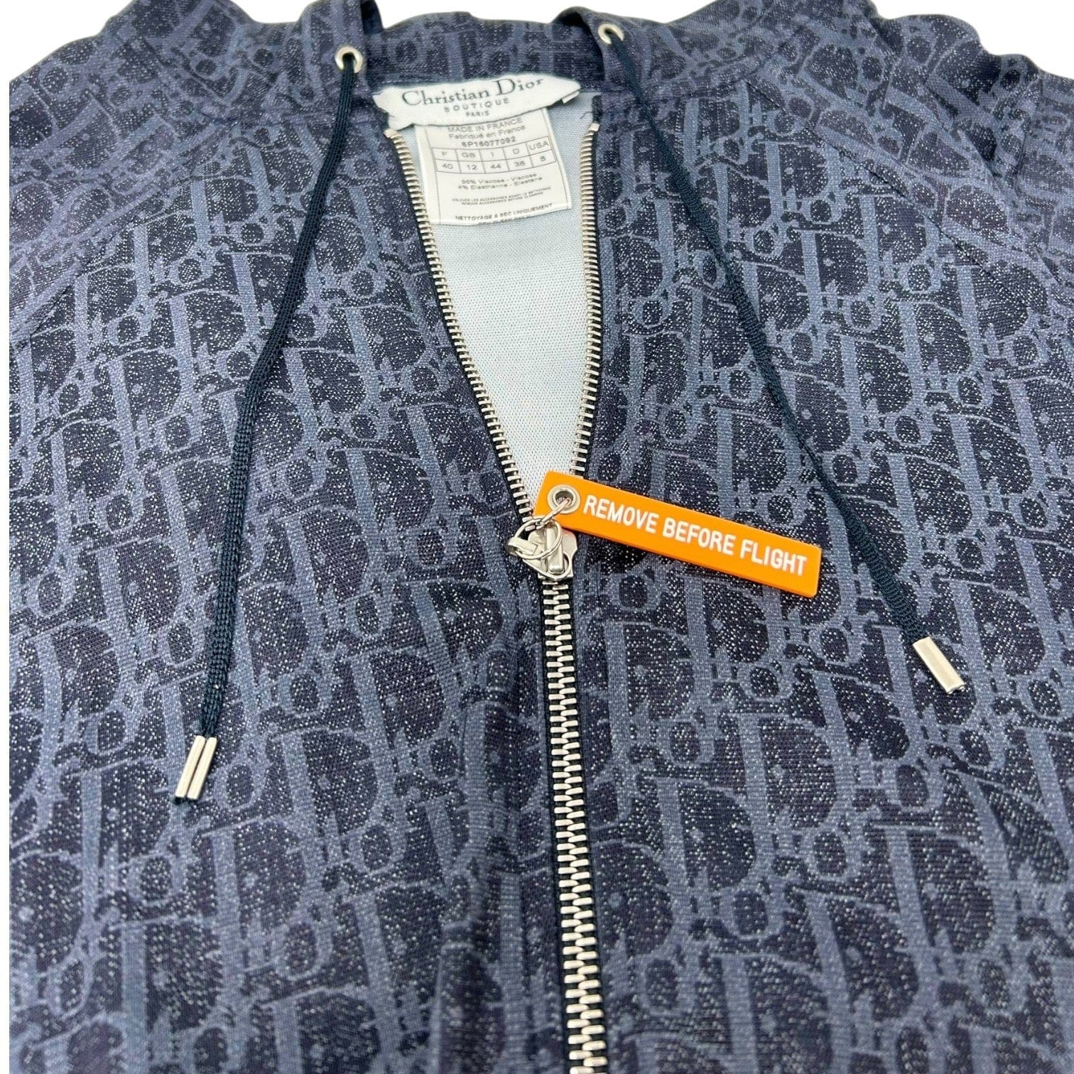 Luxury Promise Christian Dior Vintage 2006 Trotter Monogram Flight Line Top Hoodie #40 Blue