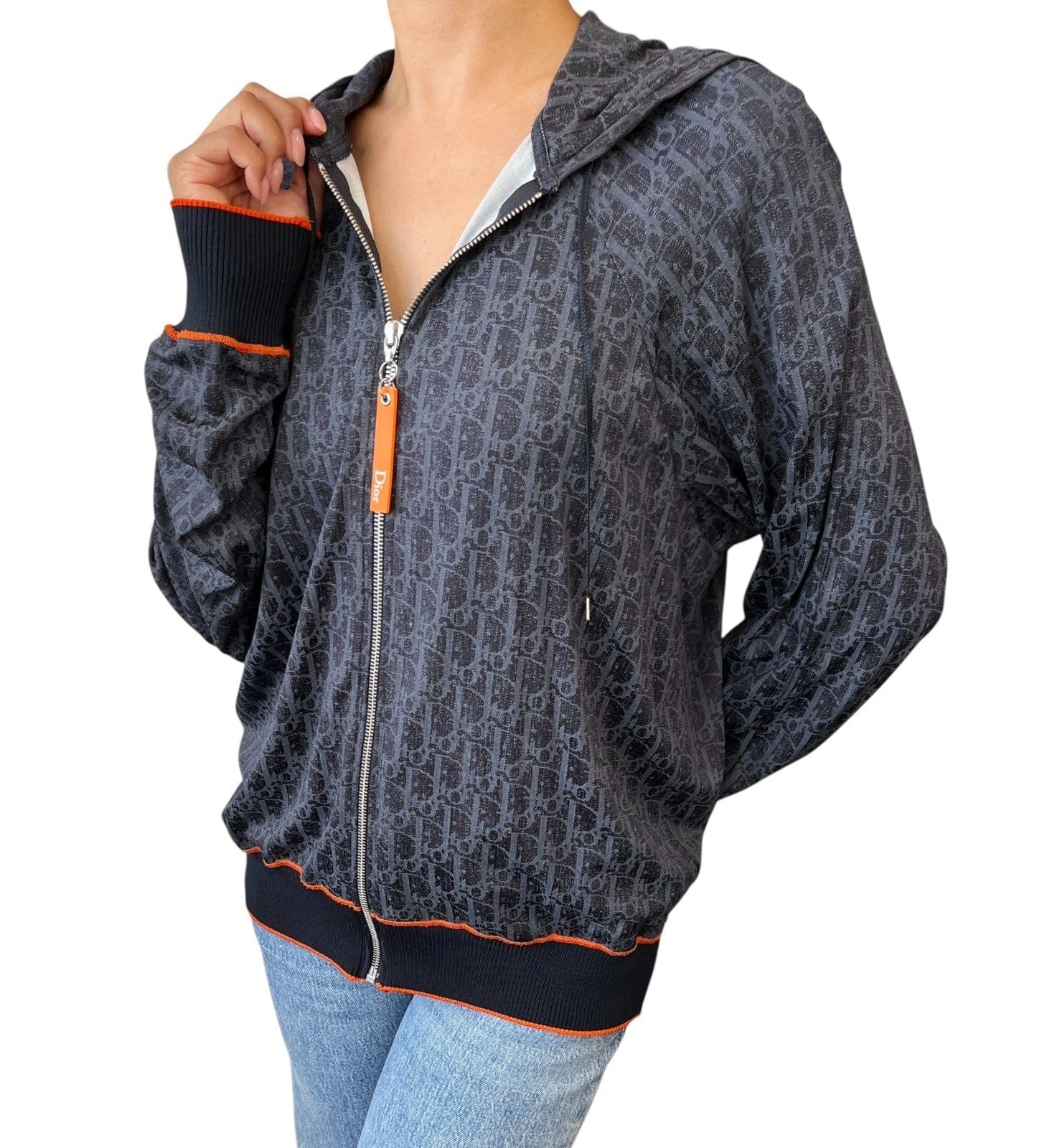 Luxury Promise Christian Dior Vintage 2006 Trotter Monogram Flight Line Top Hoodie #40 Blue