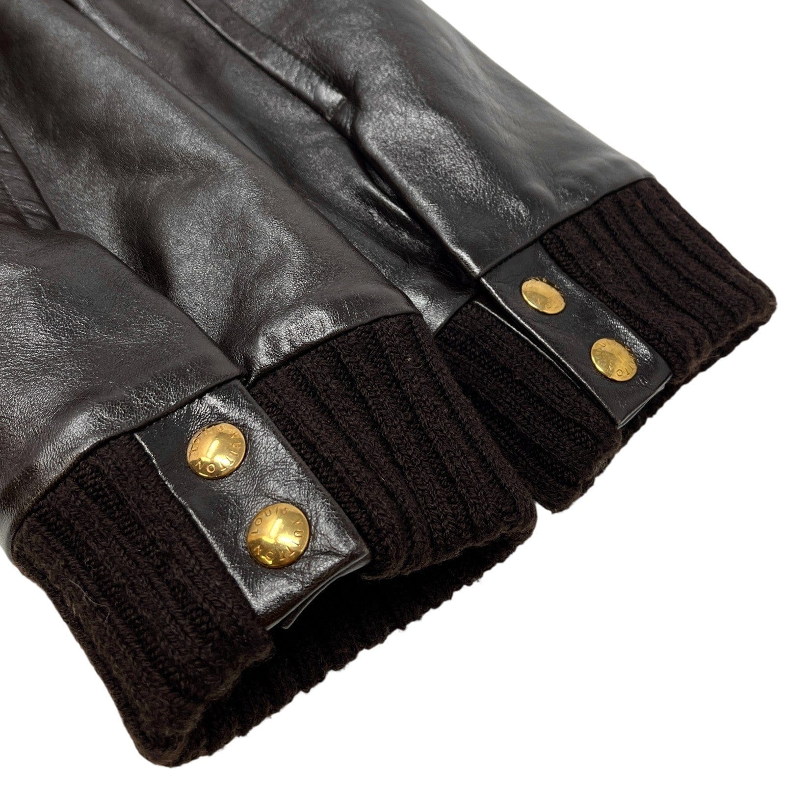 Luxury Promise LOUIS VUITTON Vintage LV Monogram Logo Fur Leather Jacket #36 Zip Brown Gold