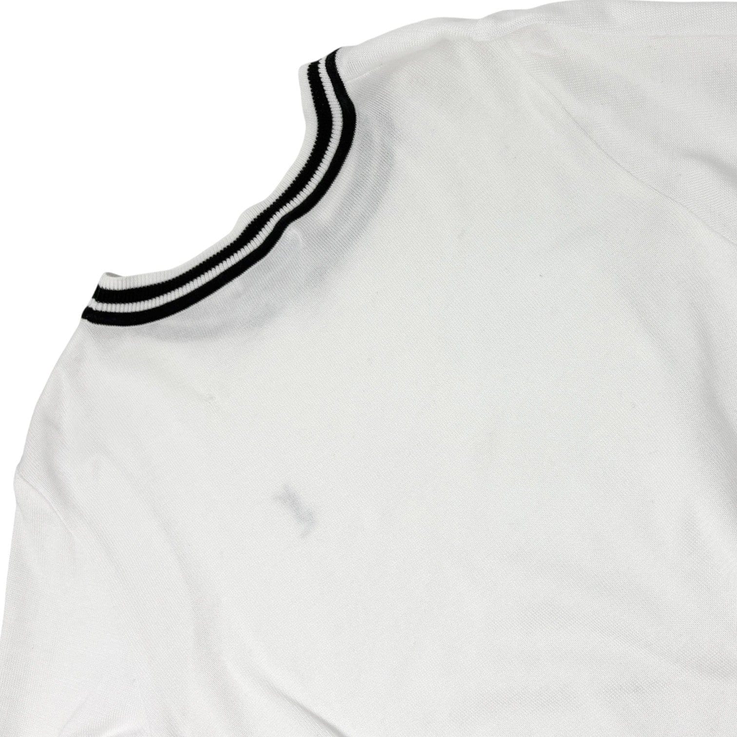 Luxury Promise Yves Saint Laurent Vintage YSL Logo Knit T-shirt Top #M White Black Cotton