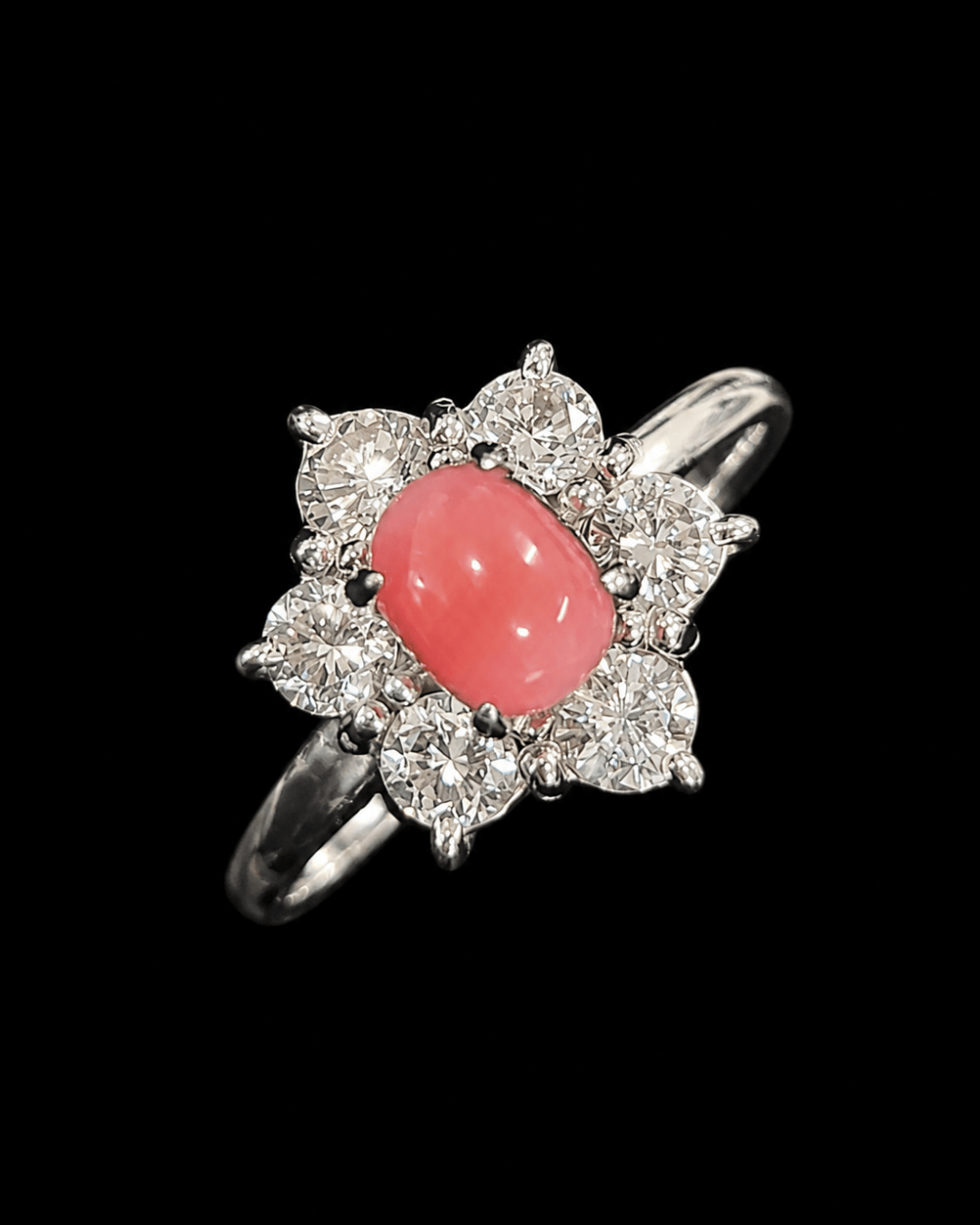 Luxury Promise Conch Pearl Diamond Ring in Pt900 / PL0.58ct / D0.53ct 9985 JJC0727