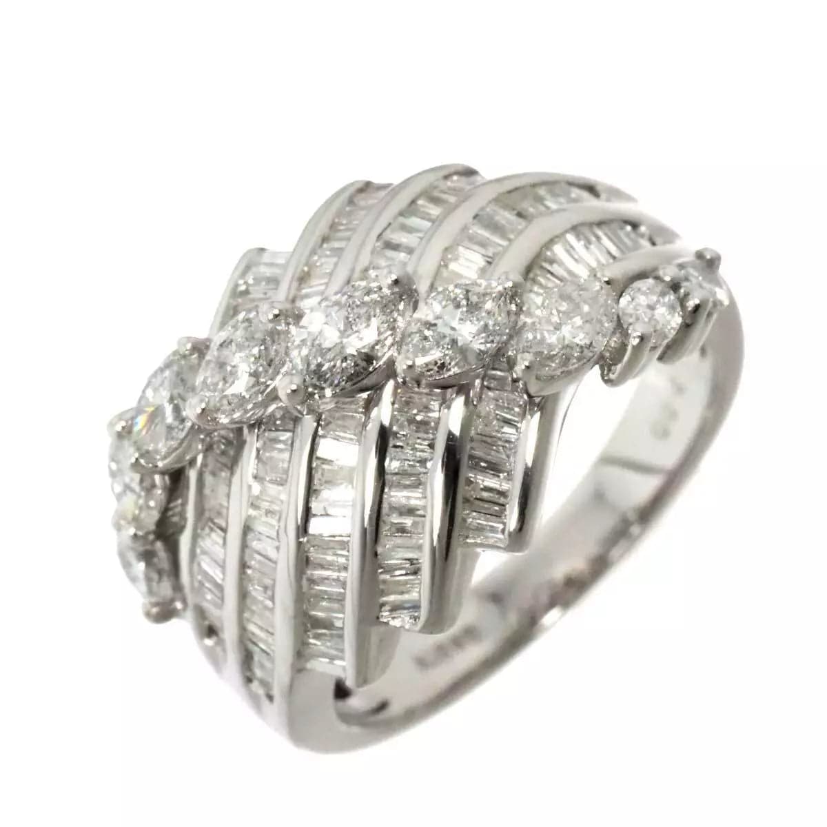 Luxury Promise Diamond 2.00ct Ring 18K K18 WG 750 size6.75(US) 90247034