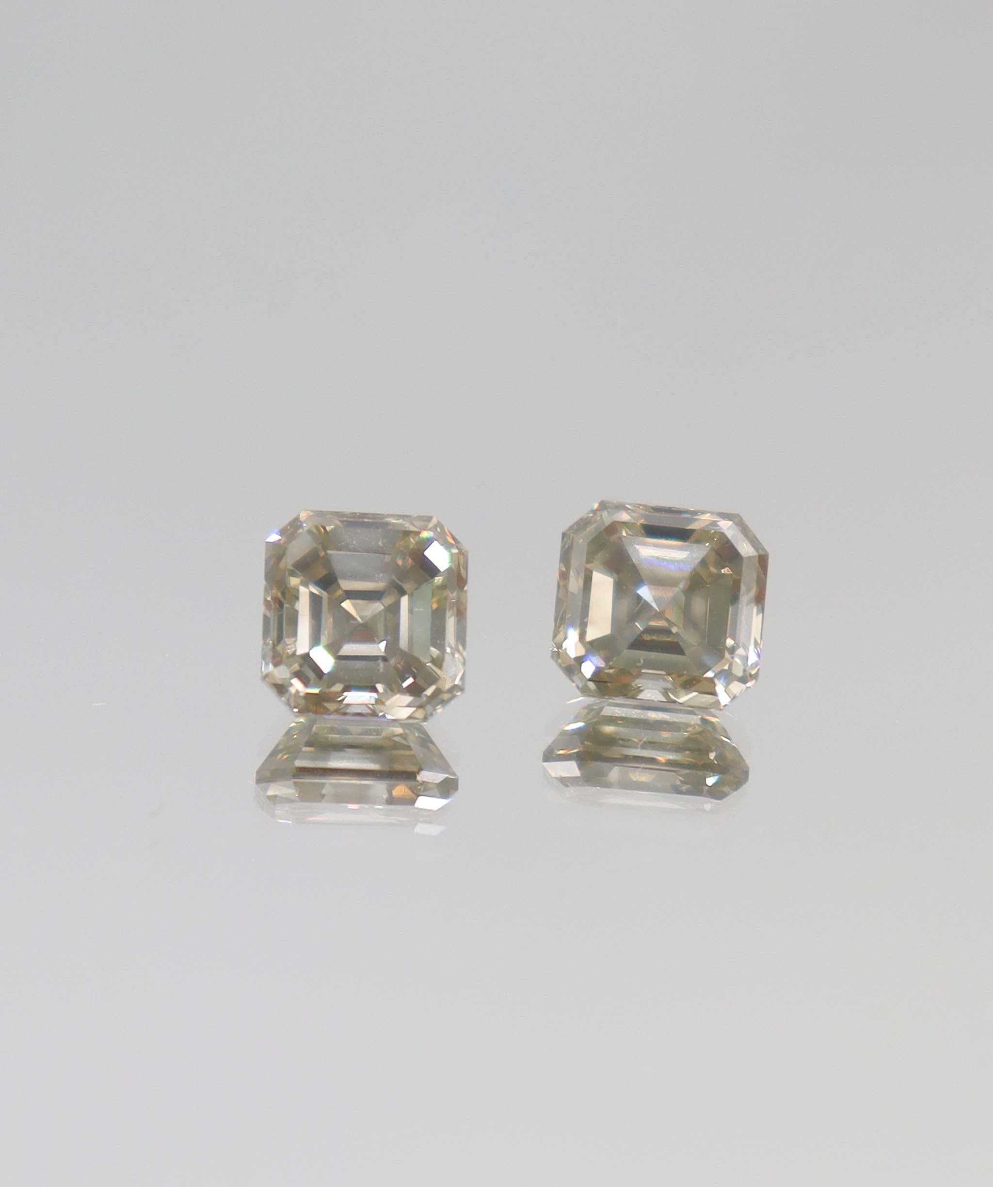 Luxury Promise 4.4ct fancy greenish grey asher cut diamond DXBCS4379