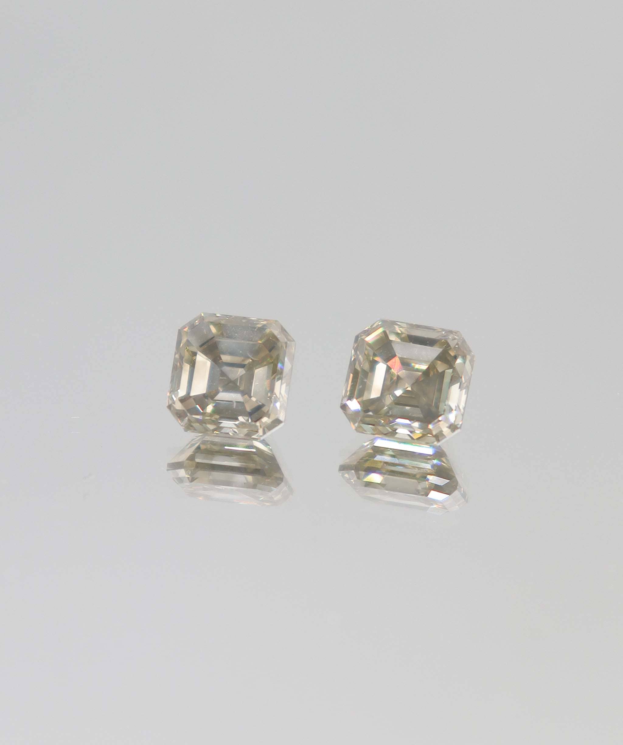 Luxury Promise 4.4ct fancy greenish grey asher cut diamond DXBCS4379