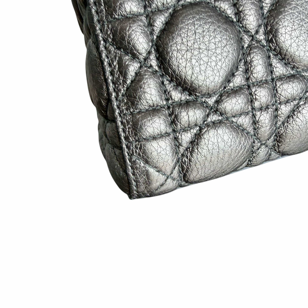 Luxury Promise Dior Lady Medium Flap - Cannage Caviar Dark Gray Gold Hardware