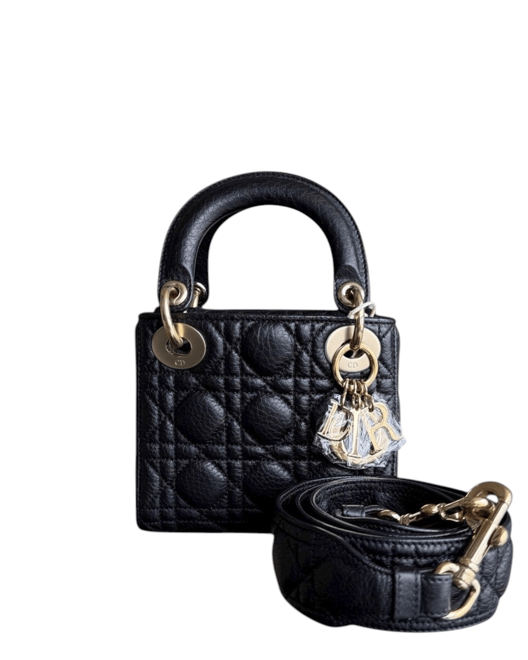 Luxury Promise Dior Lady Mini - Cannage Caviar Black Gold Hardware