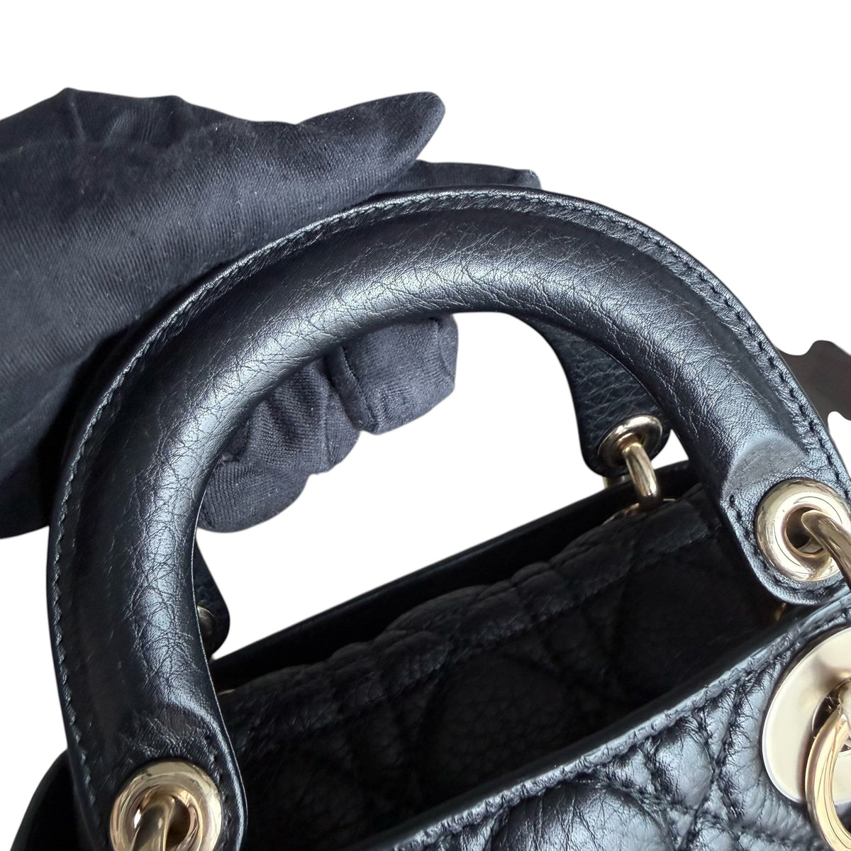 Luxury Promise Dior Lady Mini - Cannage Caviar Black Gold Hardware