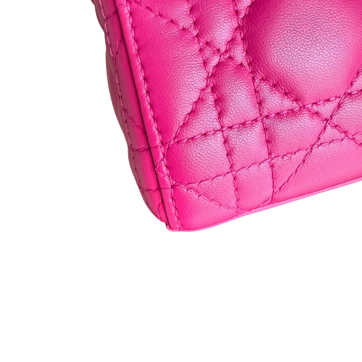 Luxury Promise Dior Lady Mini - Cannage Lambskin Hot Pink Gold Hardware Adjustable Strap