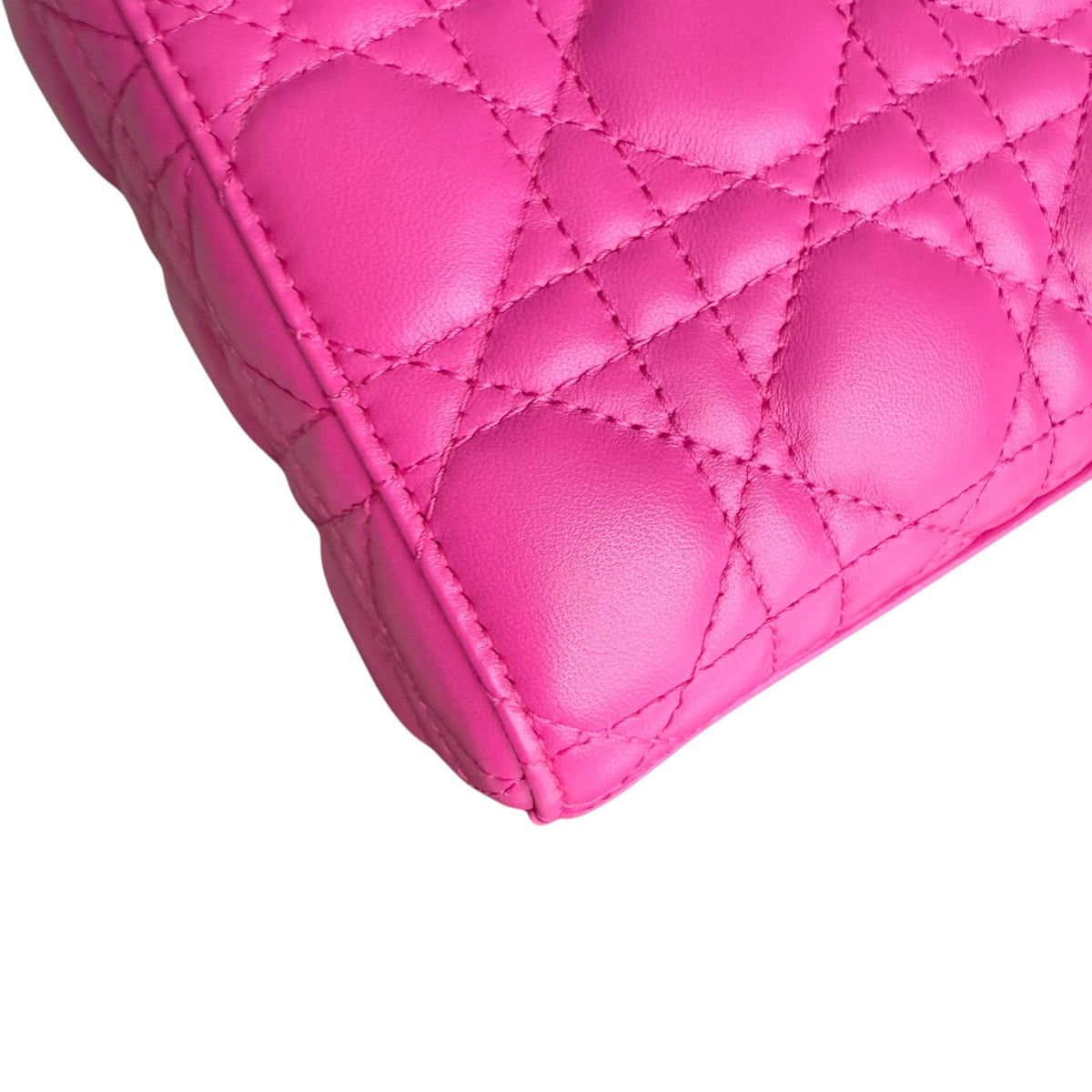 Luxury Promise Dior Lady Small - Cannage Lambskin Barbie Pink Silver Hardware