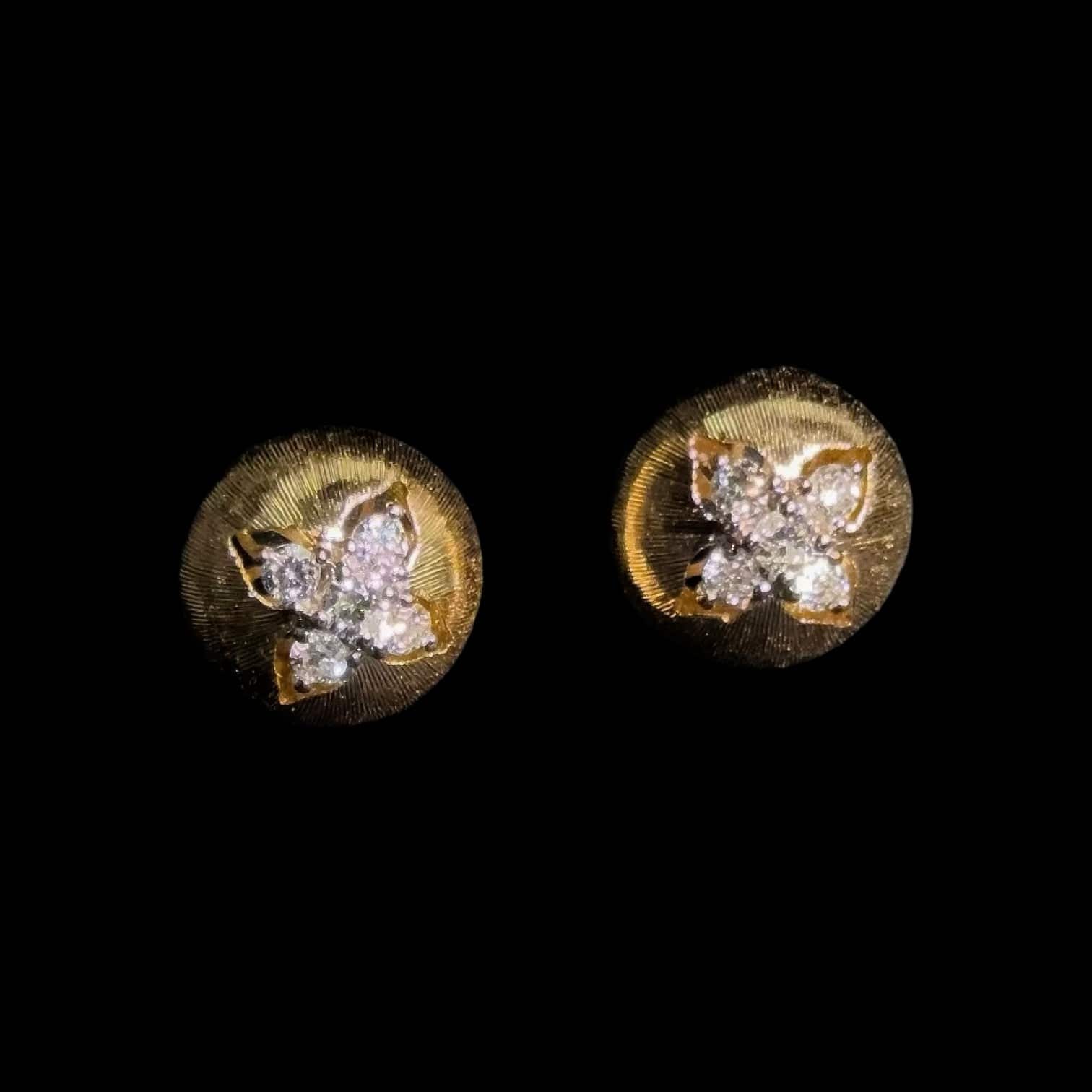 Luxury Promise 0.20ct Natural White Diamond Earrings set in 18K Yellow Gold