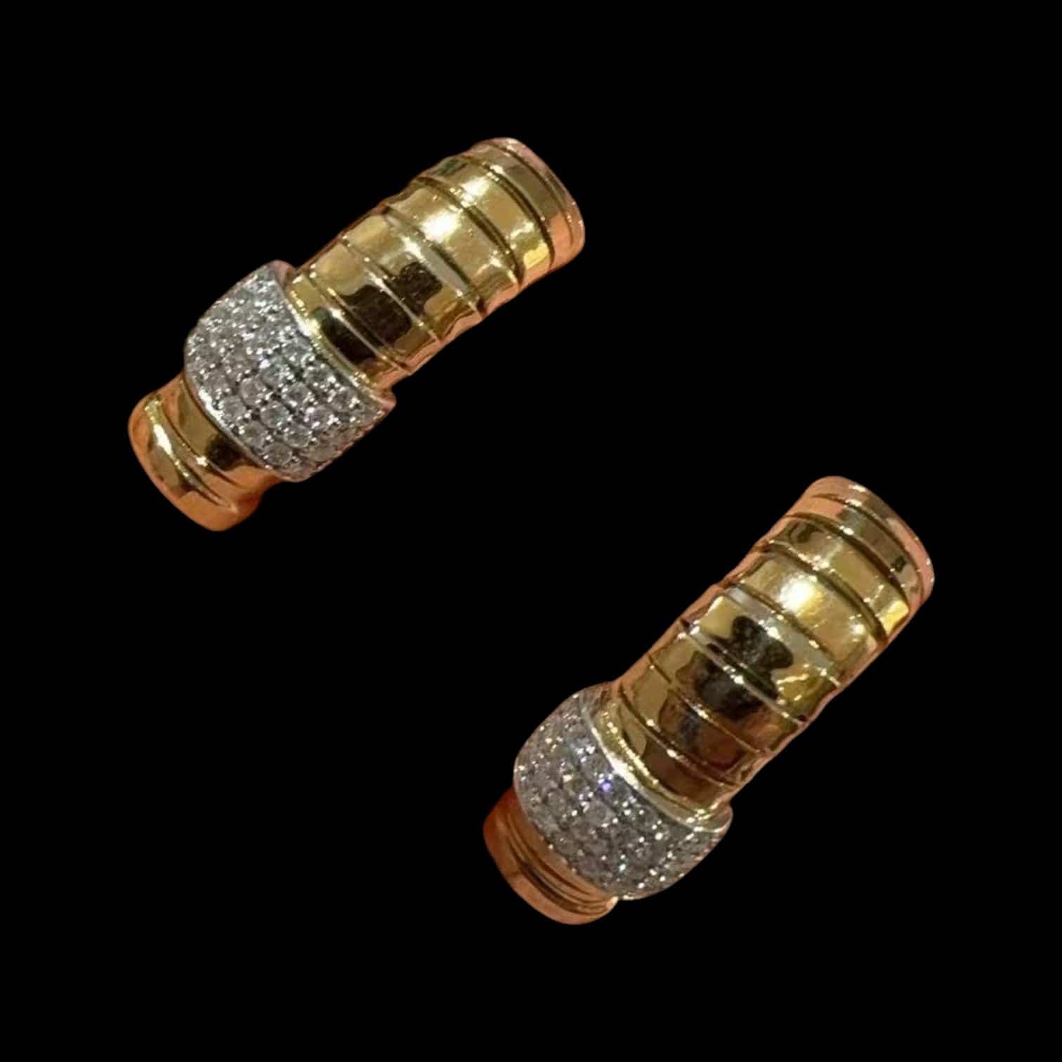 Luxury Promise 0.264ct Natural White Diamond Earrings set in 18K Yellow Gold