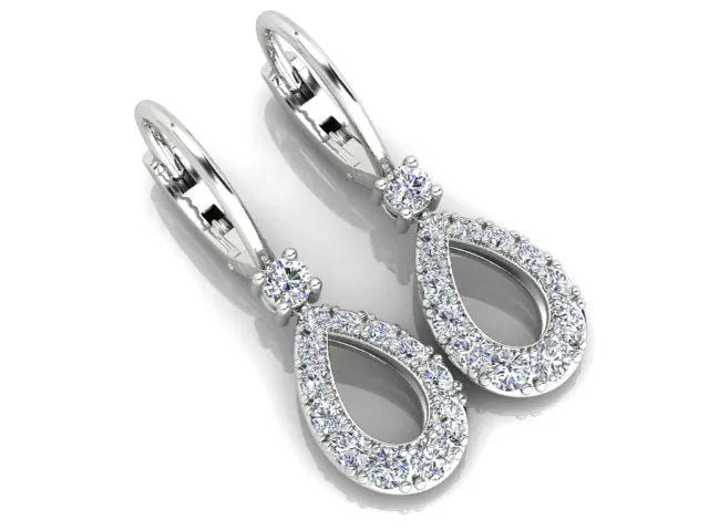 Luxury Promise 0.80ct Diamond Drop Earrings in 18K White Gold