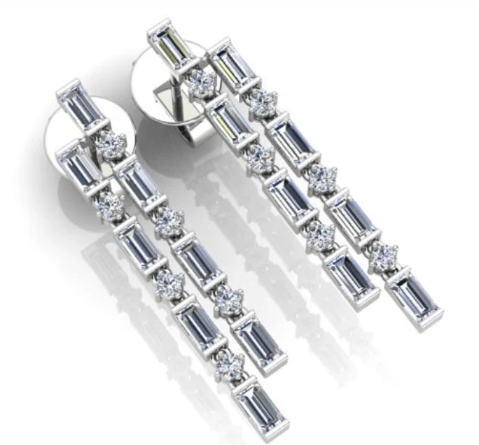 Luxury Promise 2.35ct Diamond Drop Earrings set in 18K White Gold