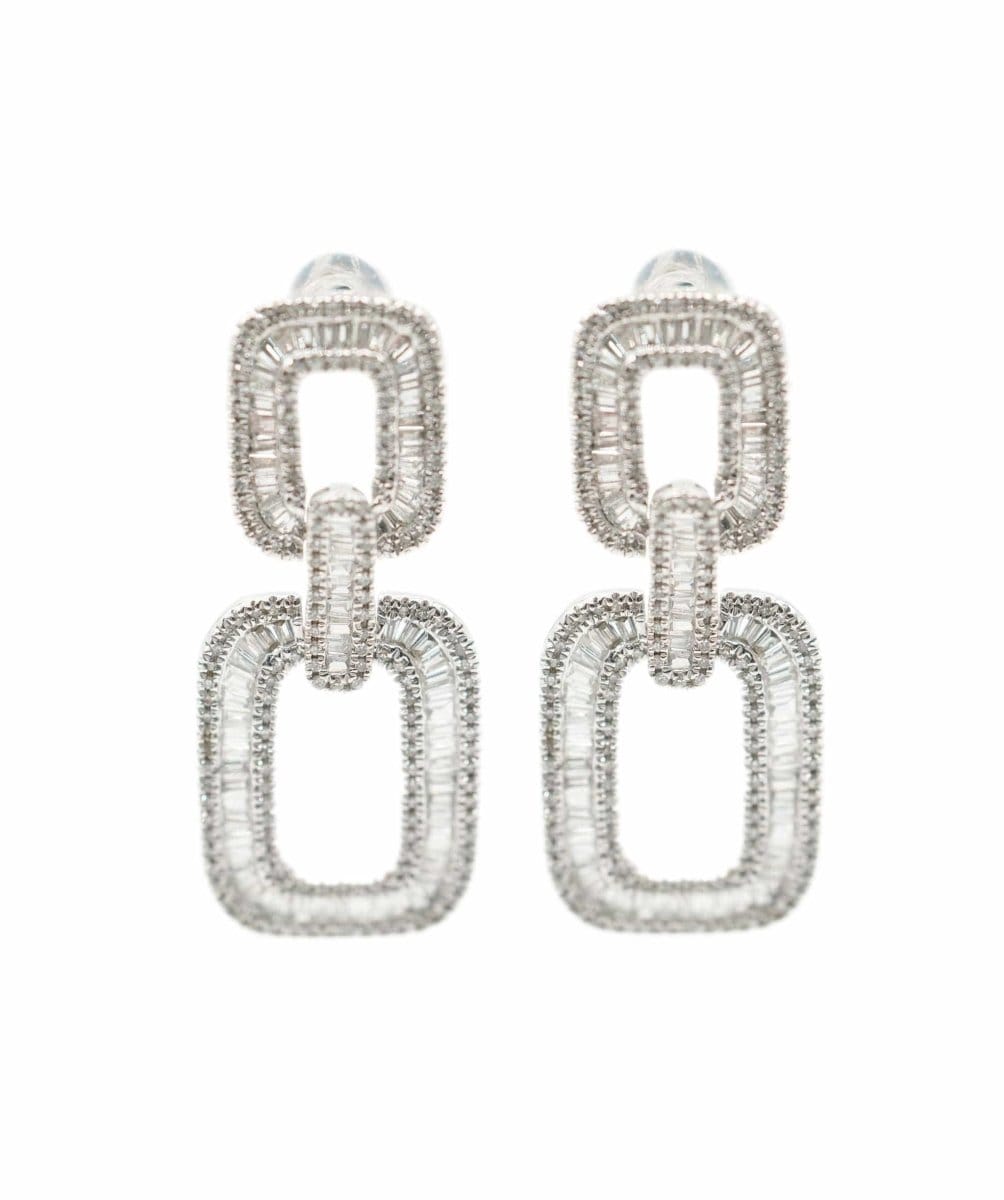 All Diamond Earrings set in 18K White Gold