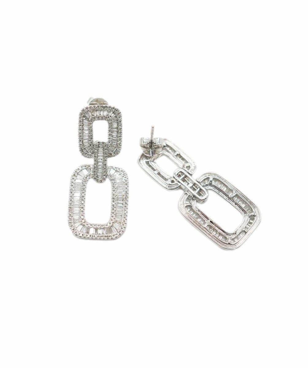 All Diamond Earrings set in 18K White Gold