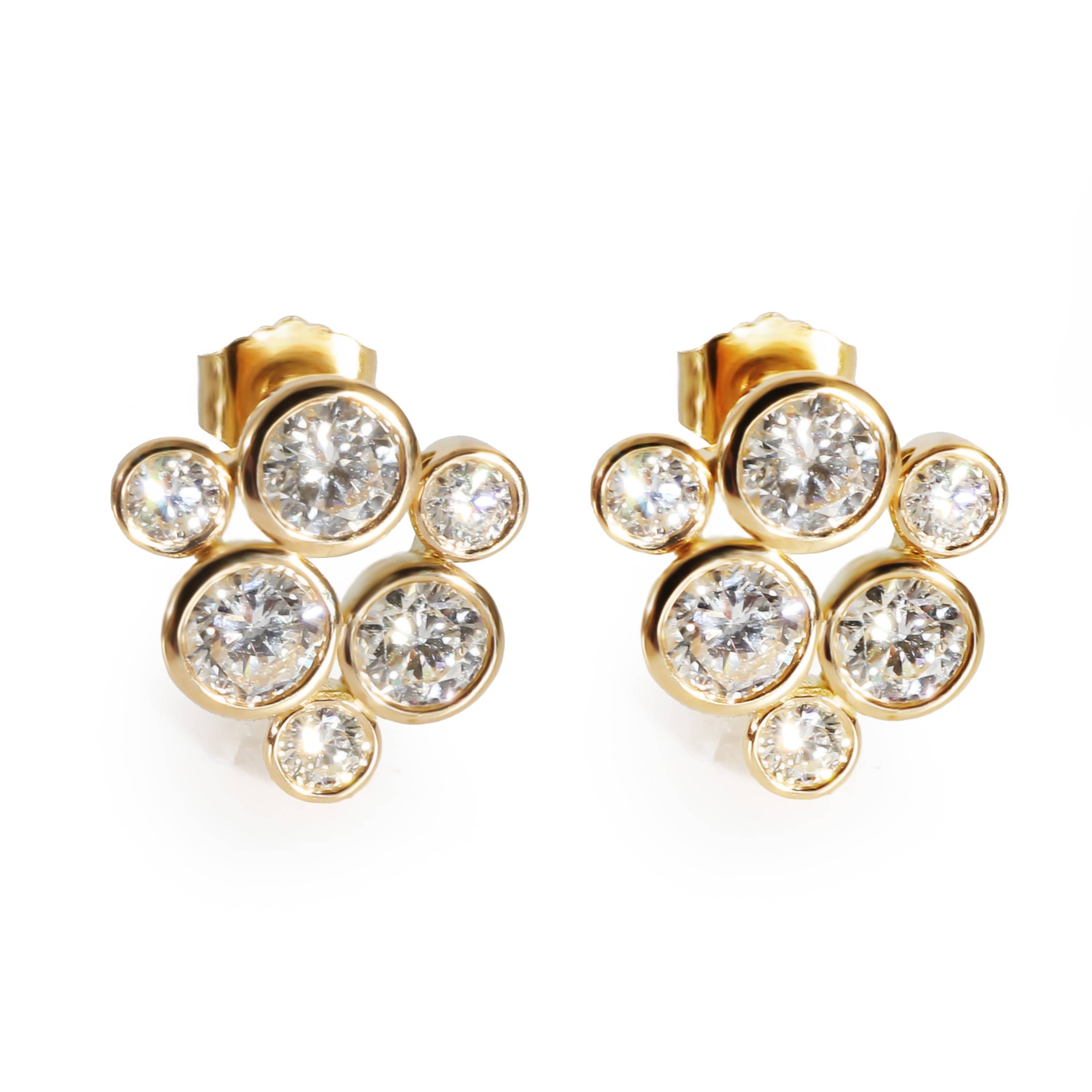 Luxury Promise Diamond Bubble Earring in  18K Yellow Gold 2 CTW