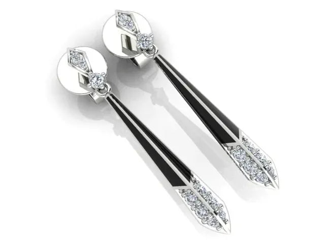 Luxury Promise Diamond Drop Earrings set in 18K White Gold