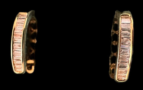 Luxury Promise Diamond Hoop Earrings set in 18K Yellow Gold