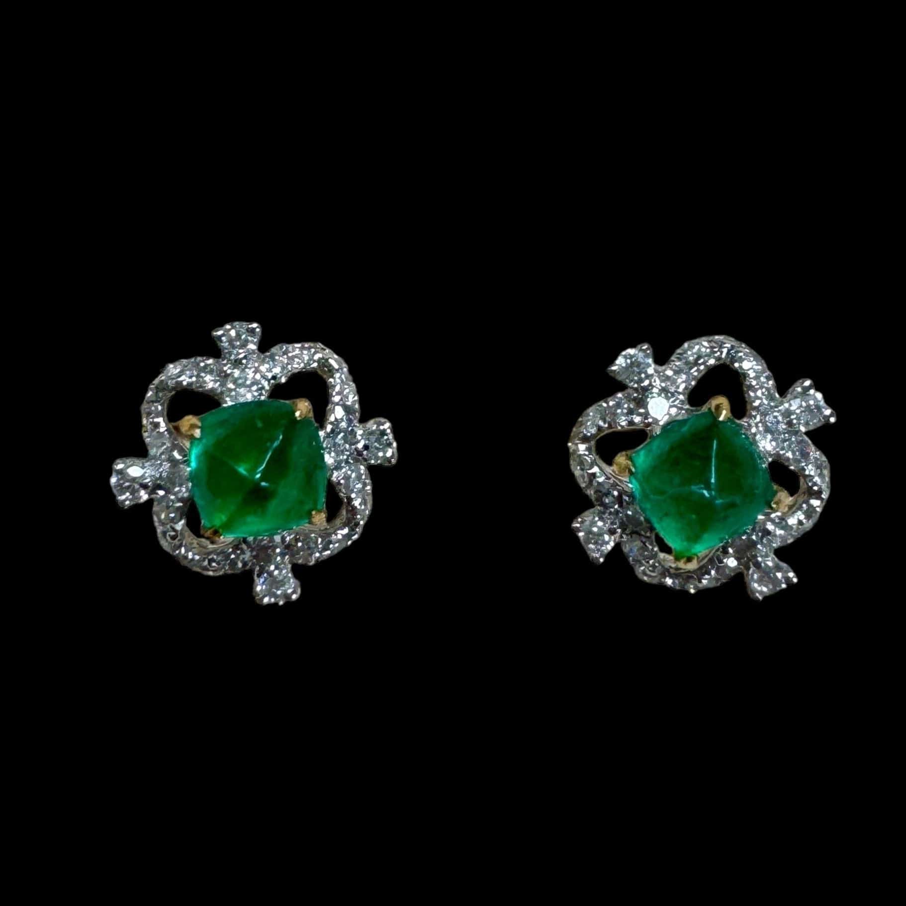 Luxury Promise Emerald and Diamond Earrings in 18ct White Gold