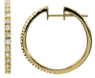 Luxury Promise Gold with 0.60ct Diamond Hoop Earrings in 18K Yellow Gold