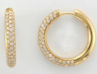 Luxury Promise Gold with 1.06ct Diamond Hoop Earrings in 18K Yellow Gold