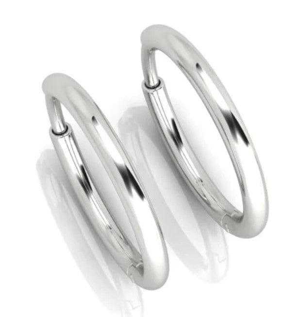 Luxury Promise Huggie Earrings 18K White Gold