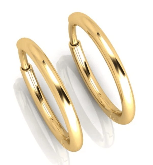 Luxury Promise Huggie Earrings 18K Yellow Gold