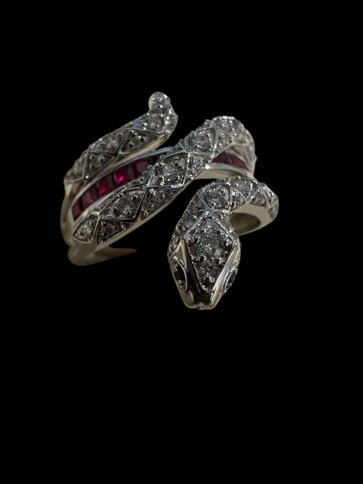 Luxury Promise "Pigeon Blood" 0.57ct Ruby & 0.352ct Diamond Serpenti Ring