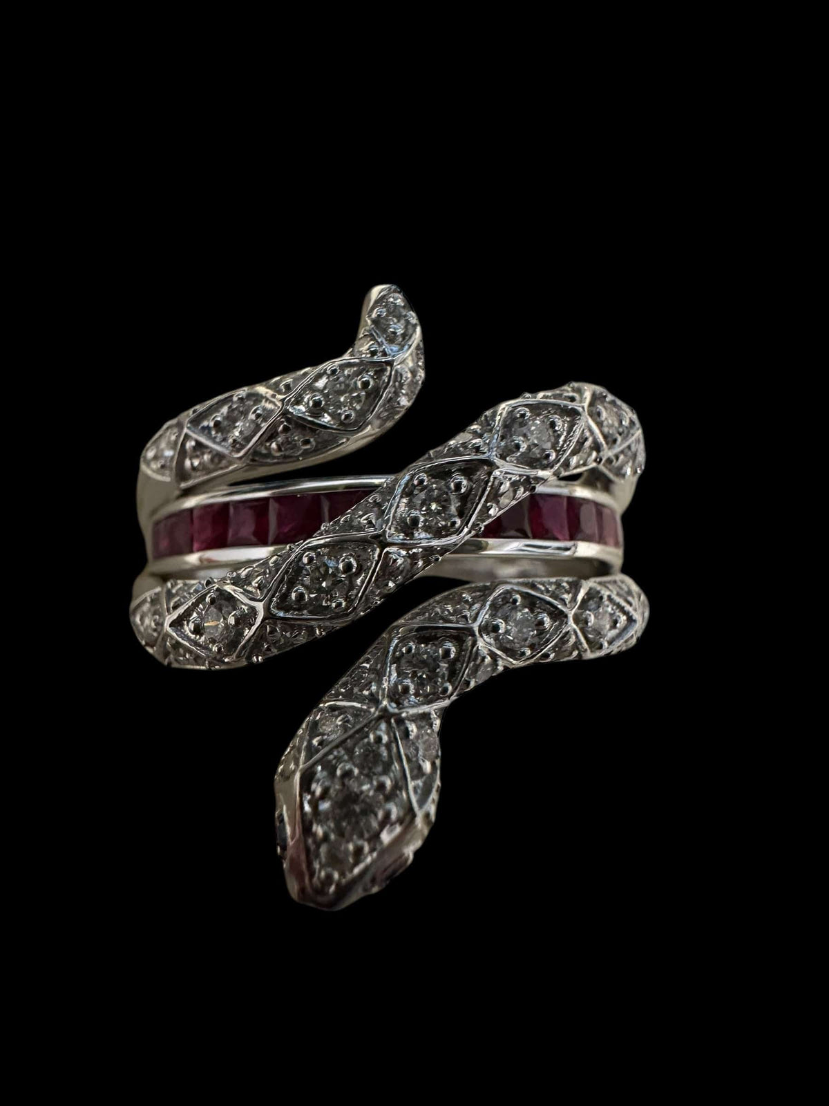 Luxury Promise "Pigeon Blood" 0.57ct Ruby & 0.352ct Diamond Serpenti Ring