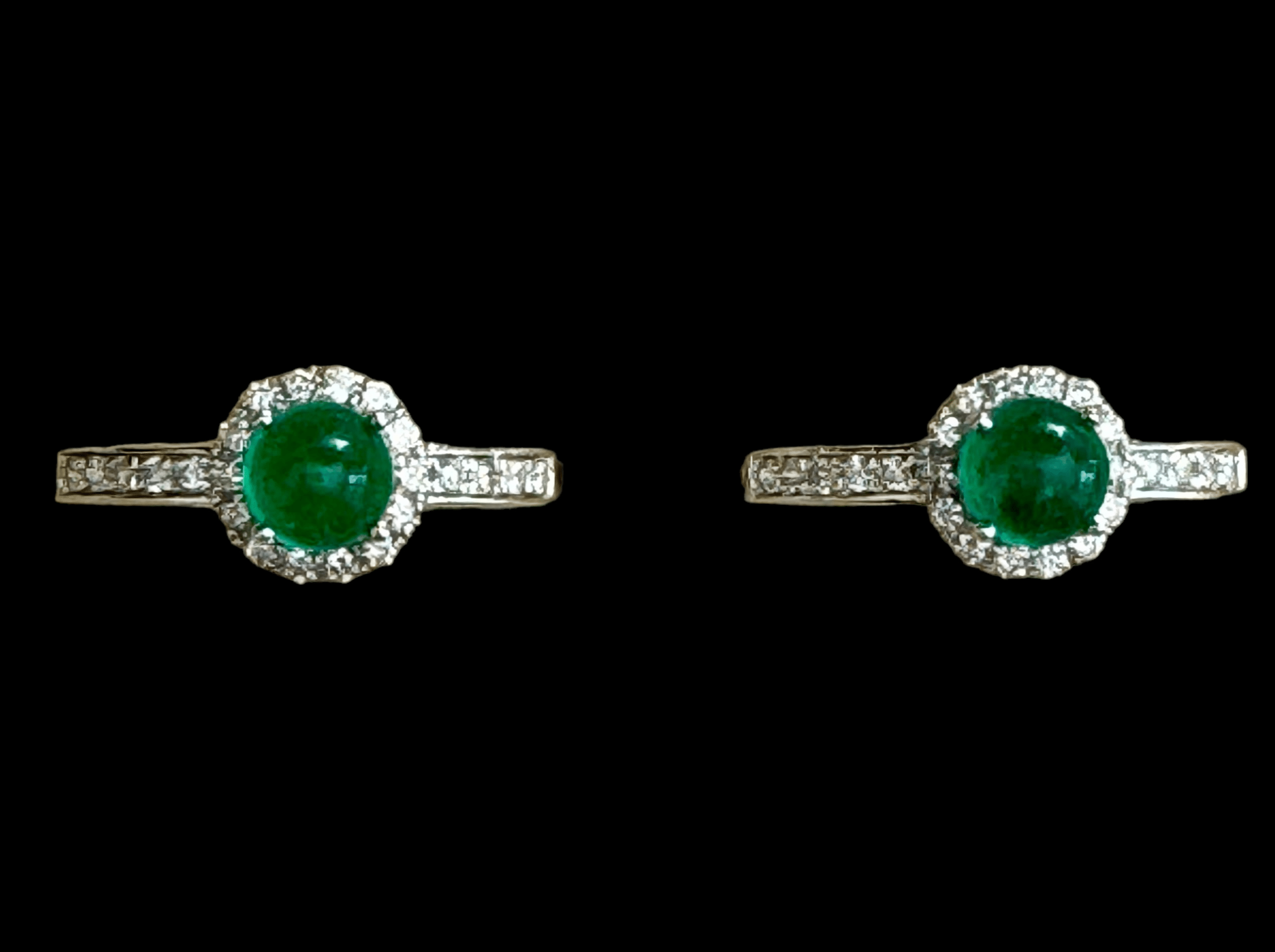 Luxury Promise Round Emeralds set in Natural Diamonds Earrings