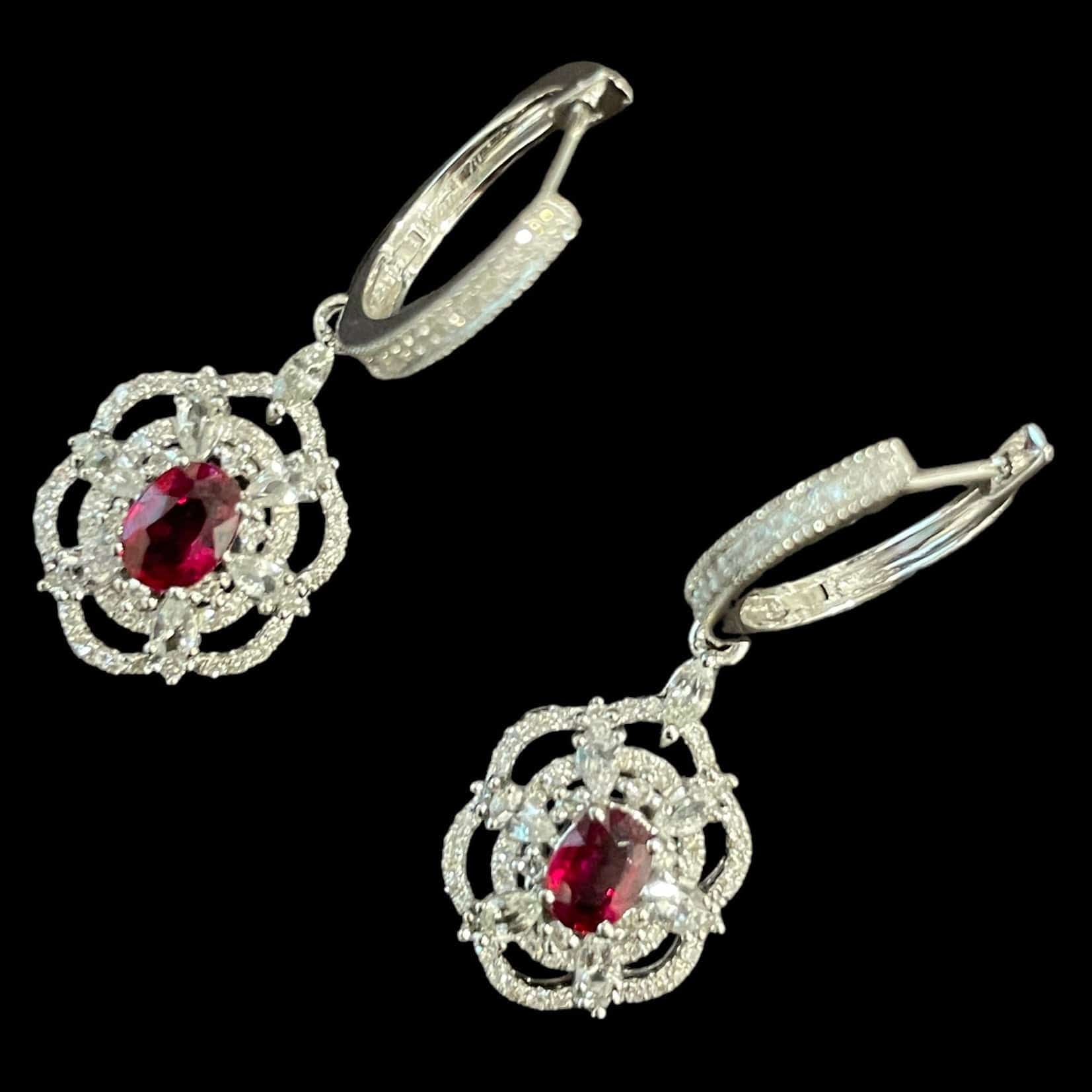 Luxury Promise Ruby and Diamond Drop Earrings