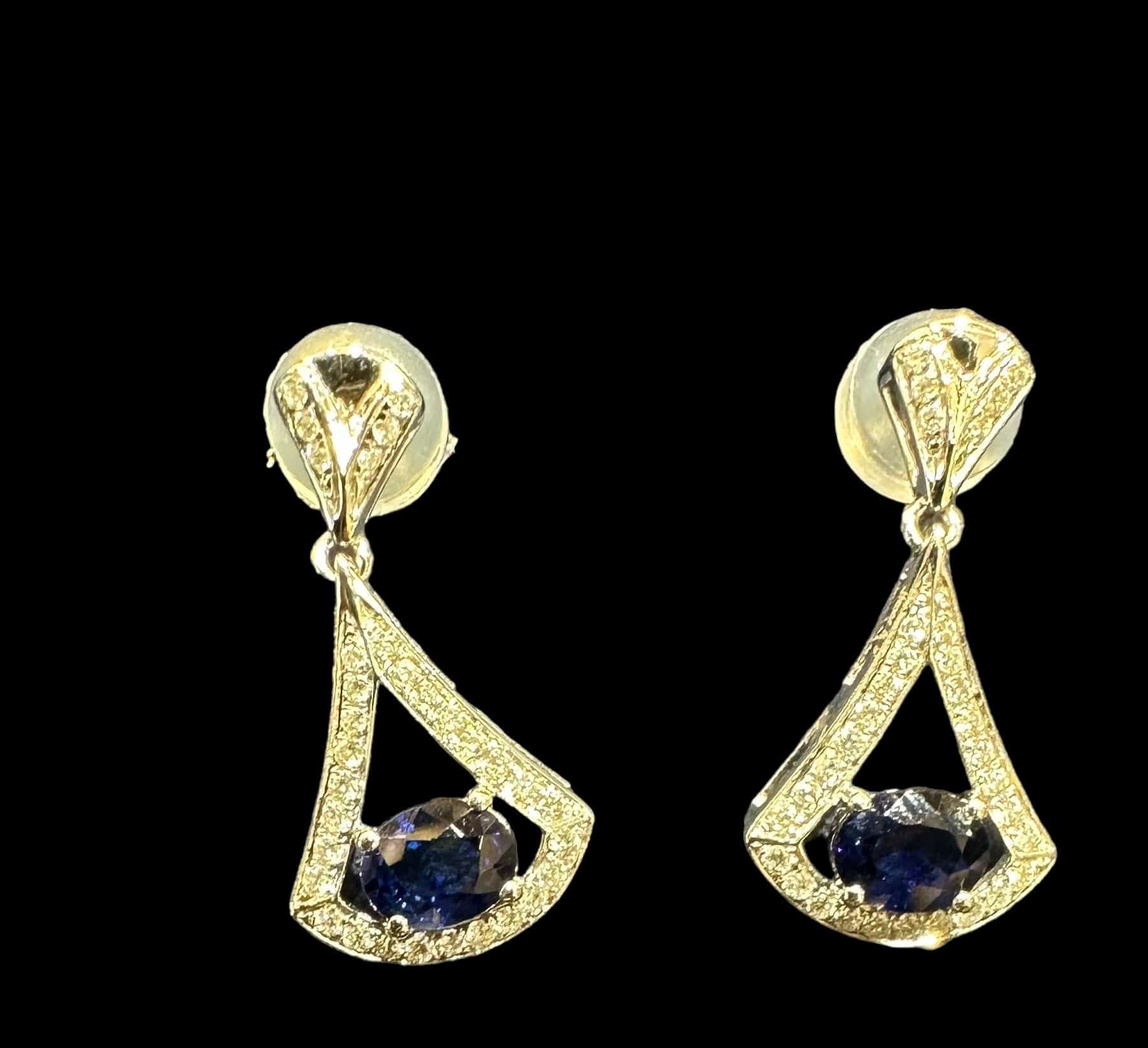 Luxury Promise Sapphire & Diamonds Drop Earrings