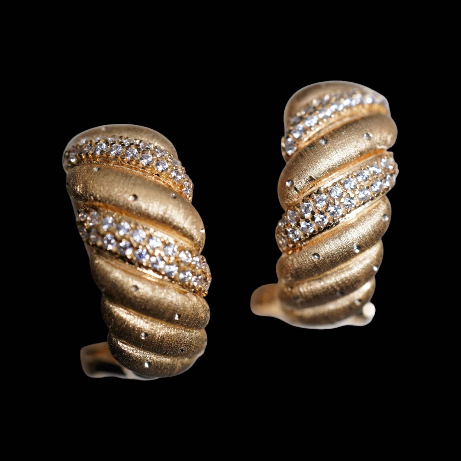 Luxury Promise Silver 925 Twirl Earrings, Made in Italy 7.4g
