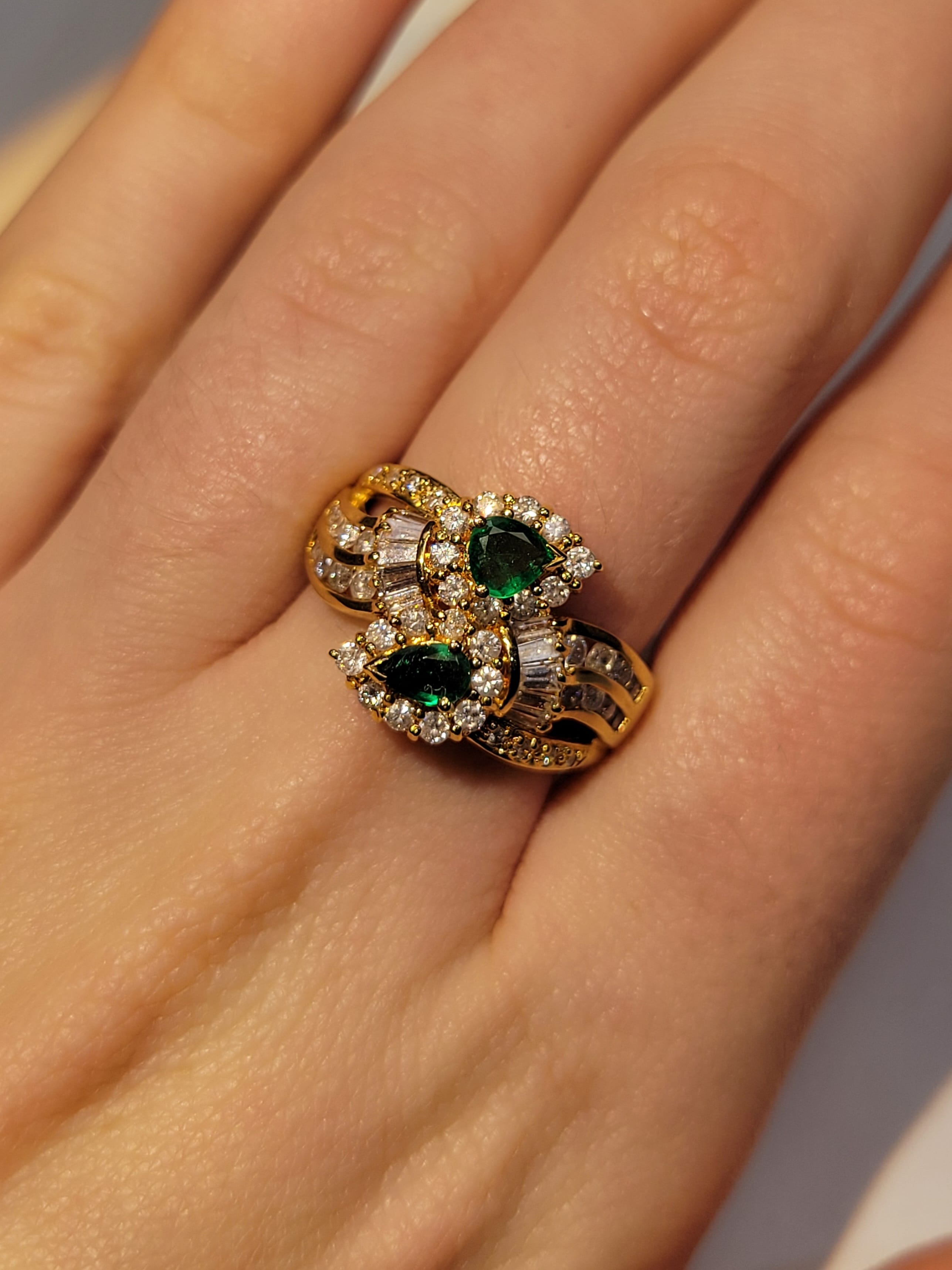 Luxury Promise Emerald Diamond Band in 18K / E0.43ct / D1ct (8.5us) 4852 JJC0561