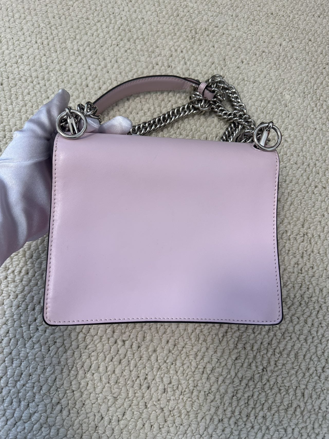 Luxury Promise Fendi Kan I Small Light Pink Leather Shoulder Bag