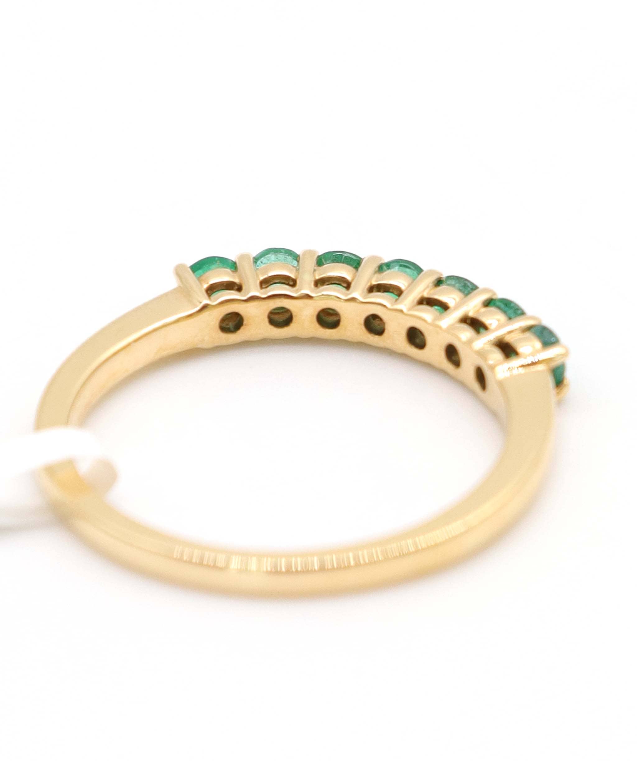 Luxury Promise 0.56ct Emerald Band Ring in 18K Yellow Gold DXBCS5095