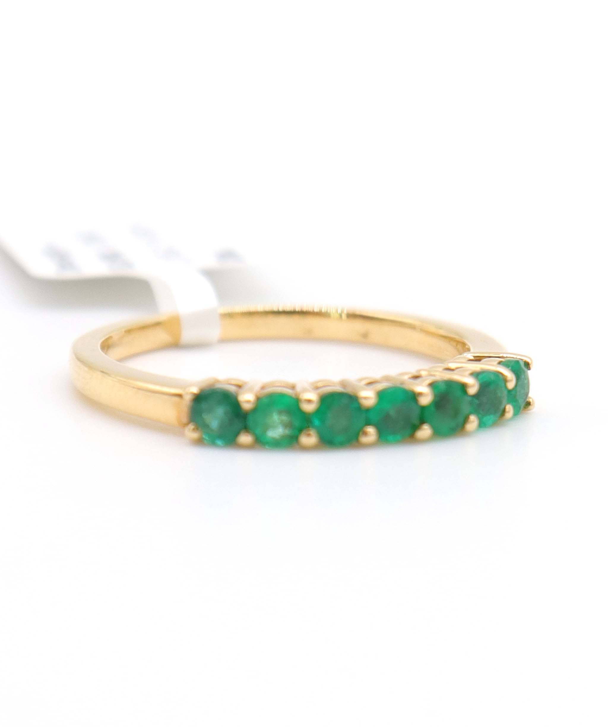 Luxury Promise 0.56ct Emerald Band Ring in 18K Yellow Gold DXBCS5095