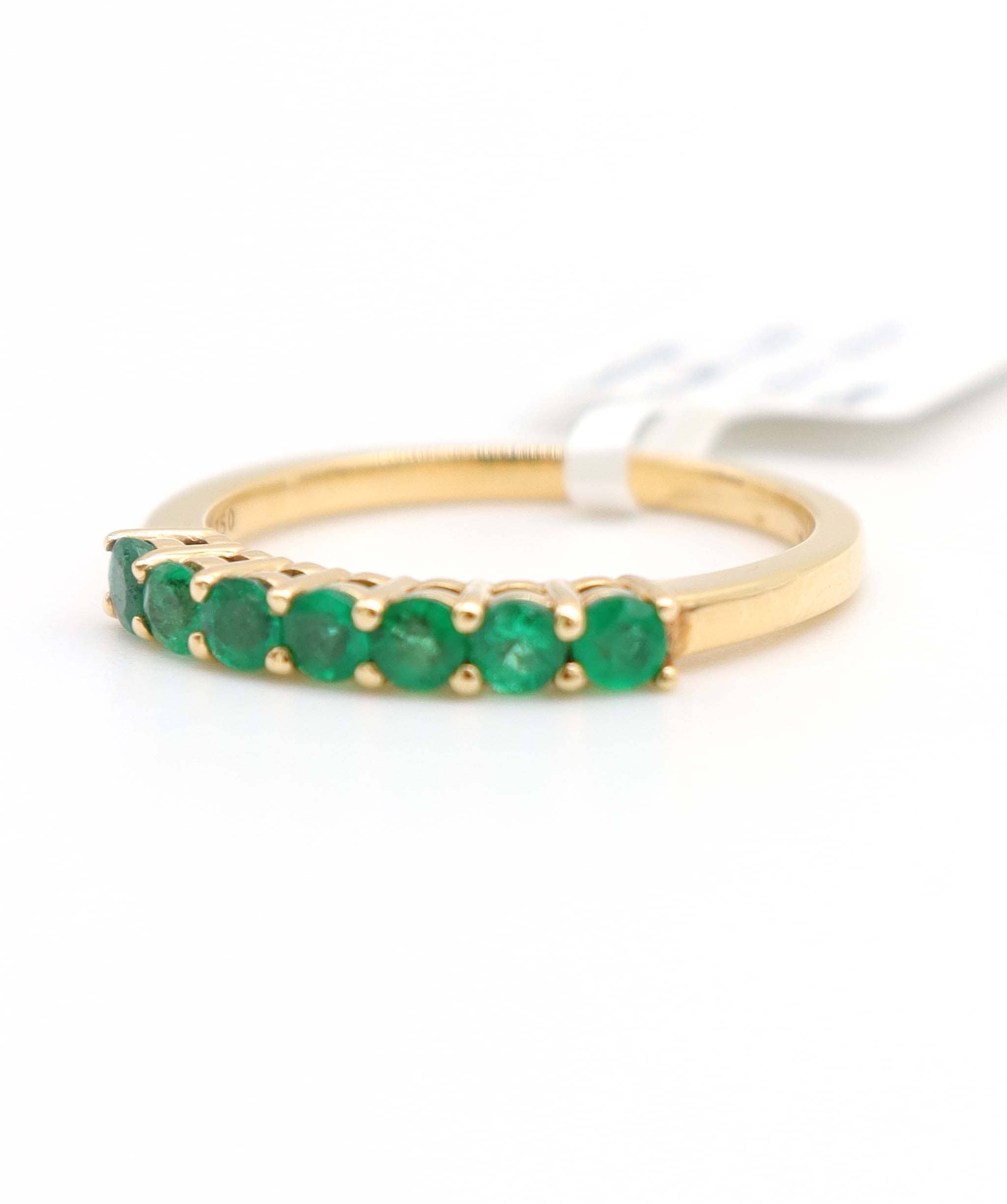 Luxury Promise 0.56ct Emerald Band Ring in 18K Yellow Gold DXBCS5095