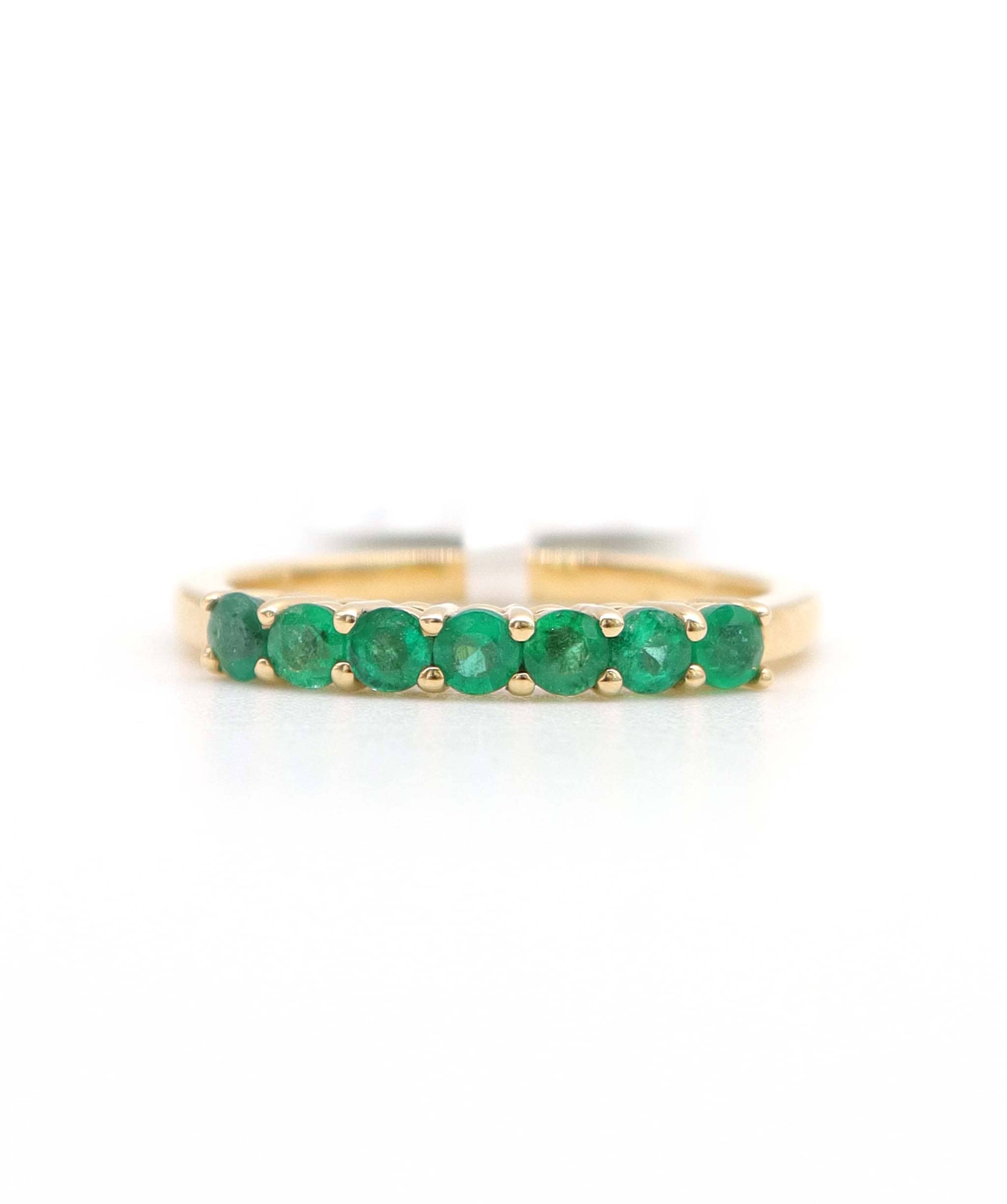 Luxury Promise 0.56ct Emerald Band Ring in 18K Yellow Gold DXBCS5095