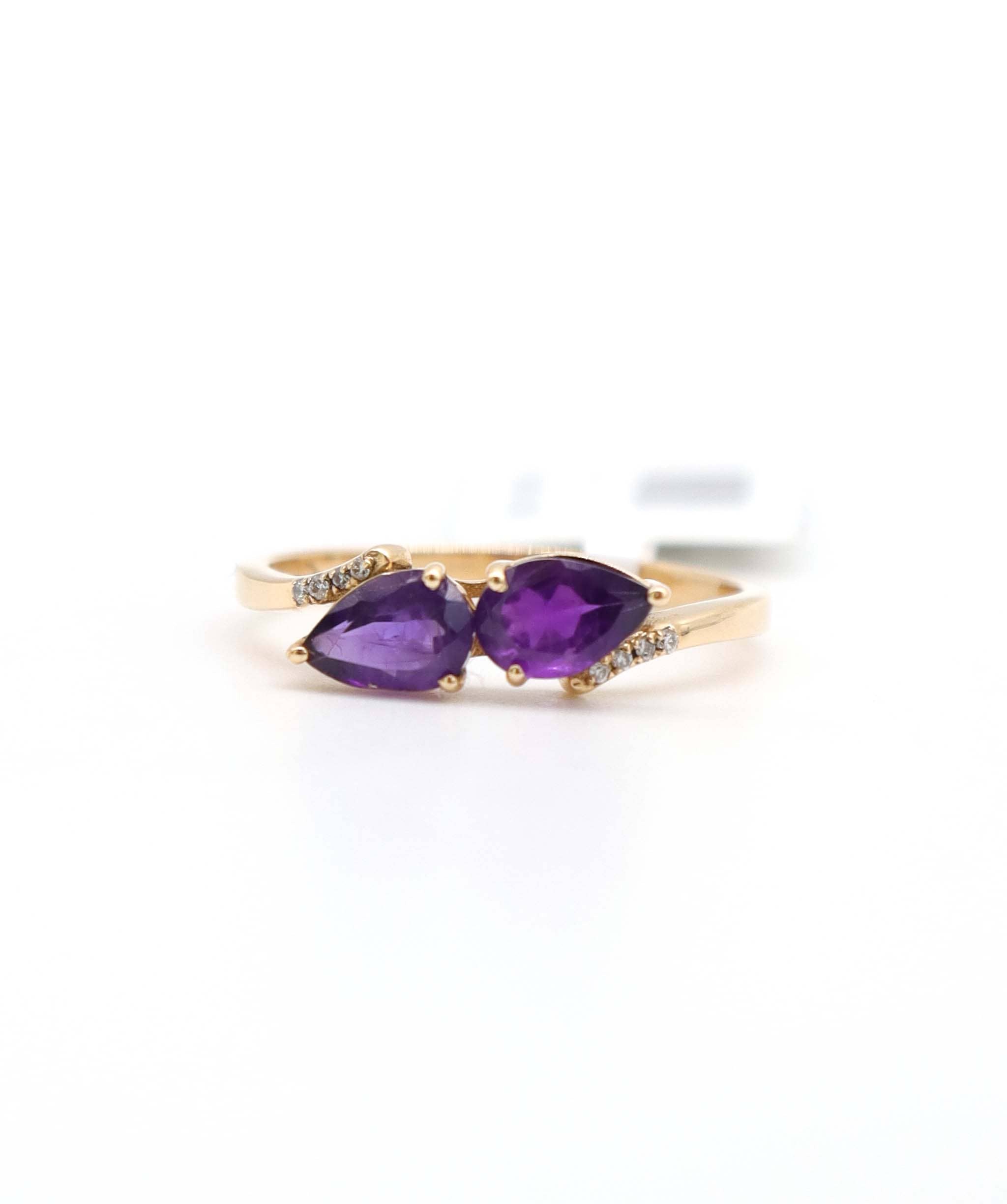 Luxury Promise 0.77ct Amethyst Diamond Ring in 18K Yellow Gold DXBCS5073
