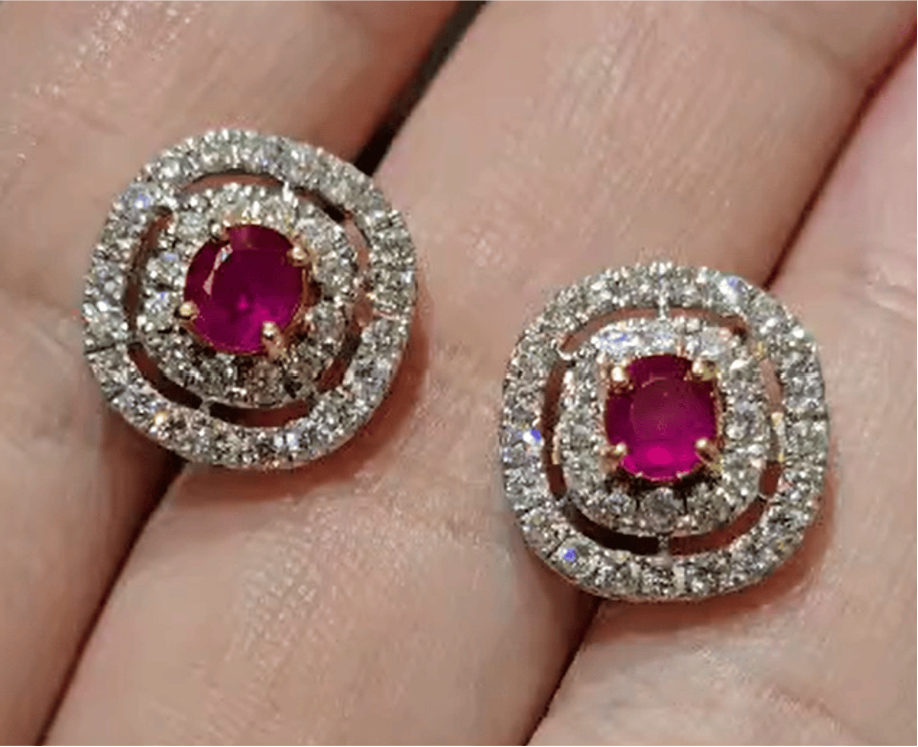 Luxury Promise 0.90ct Unheated Burma Ruby Earrings SYCB34