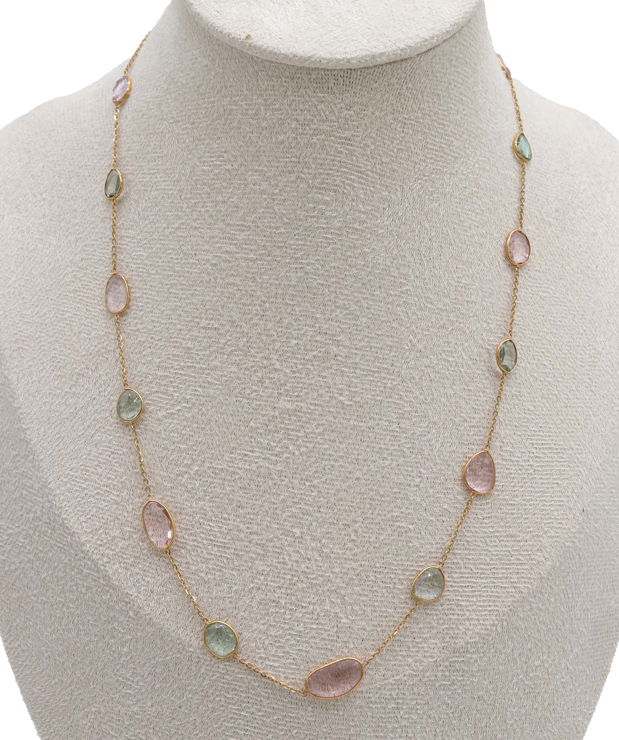 Luxury Promise 10.8ct Tourmaline Necklace in 18K Yellow Gold DXBCS5069